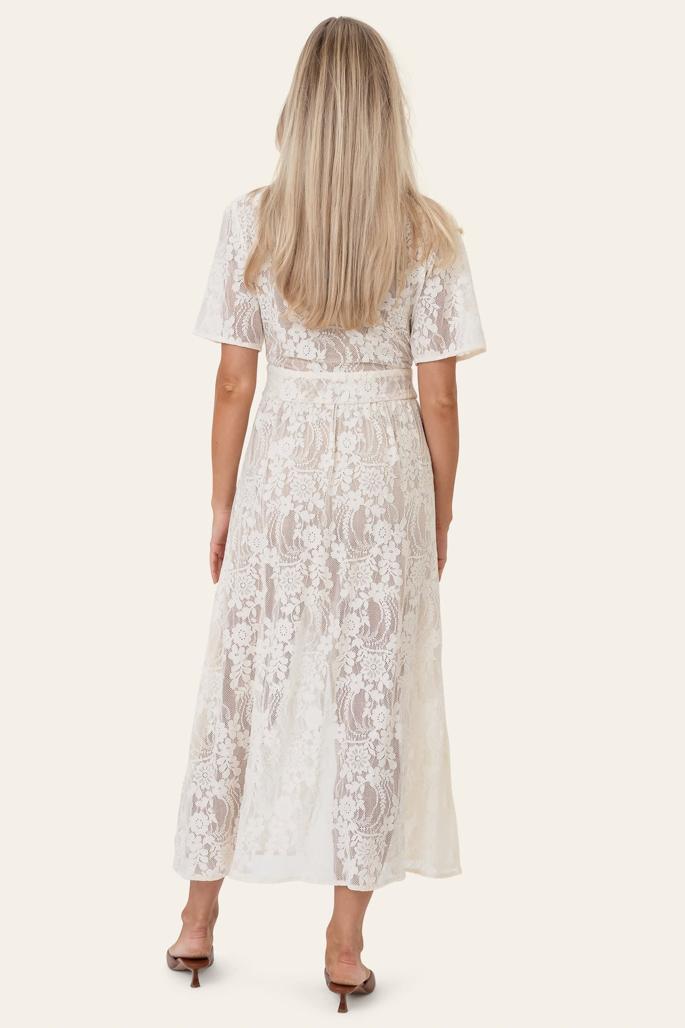 AdeliaIC Long Dress - Off White Lace - Image 3