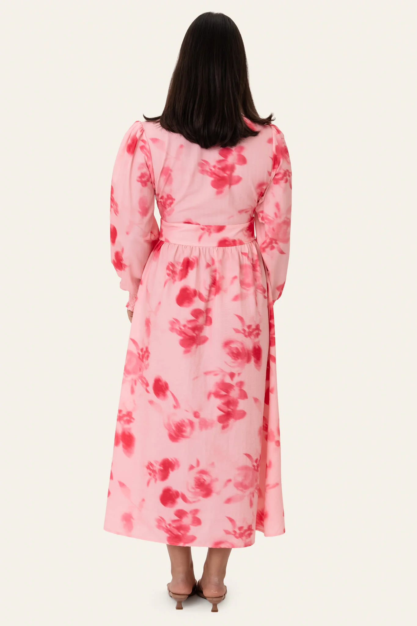 AdelIC Long Dress - Abstract Pink Flower Print - Image 4