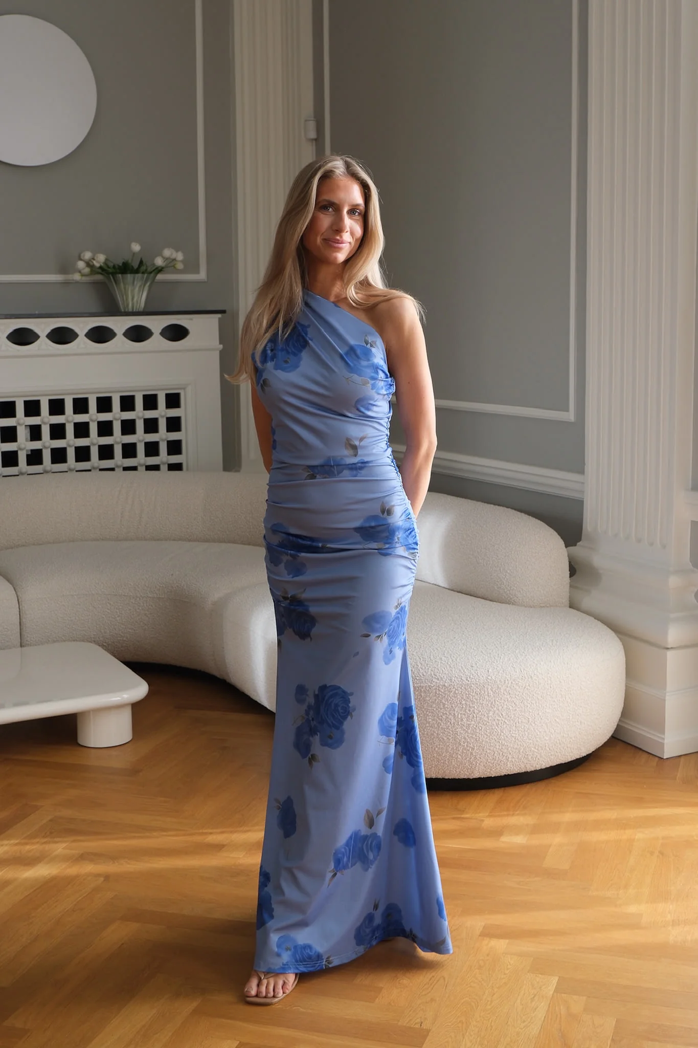 AndreaIC Maxi Dress - Blue Floral Print - Image 2