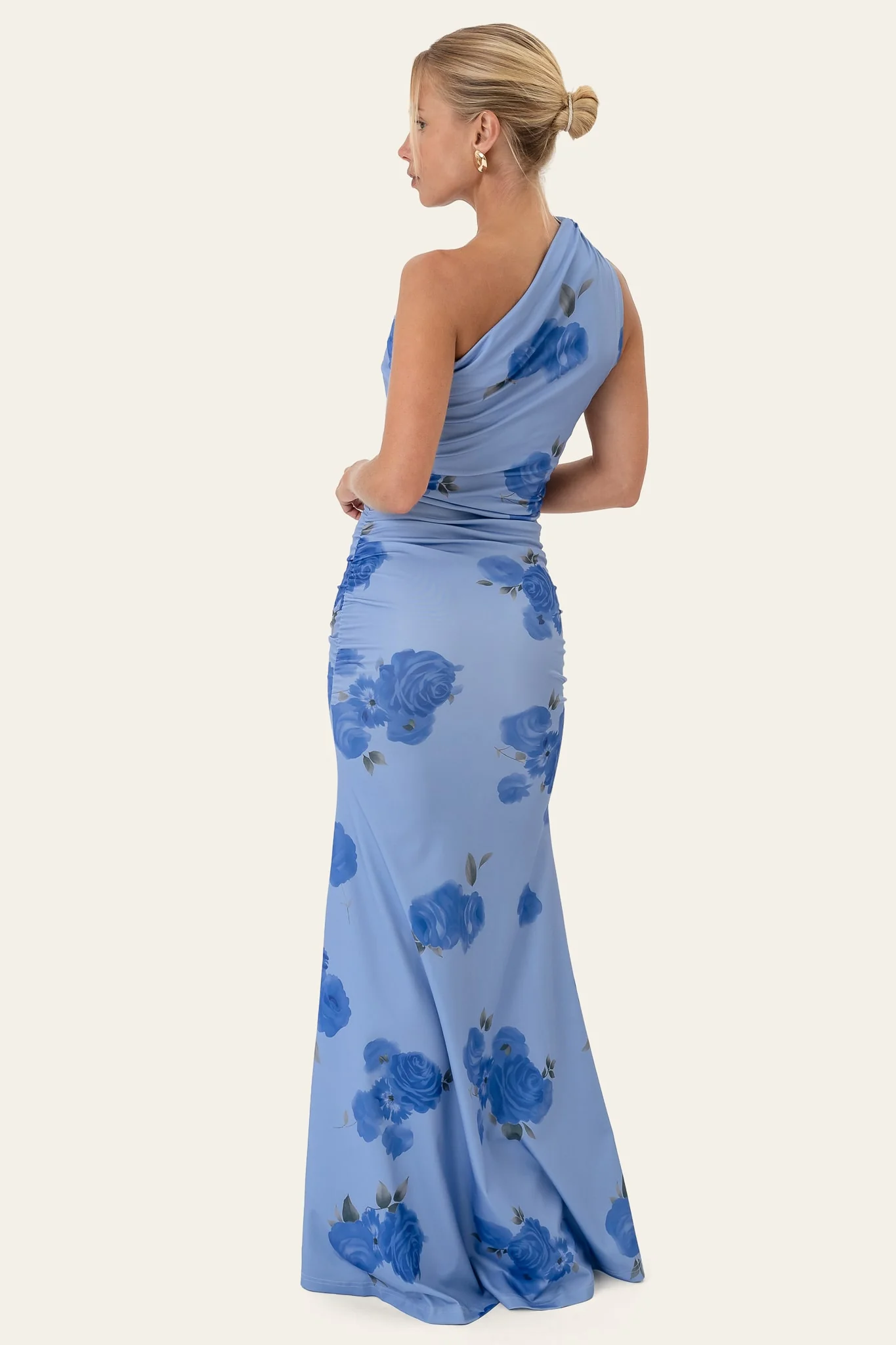 AndreaIC Maxi Dress - Blue Floral Print - Image 4