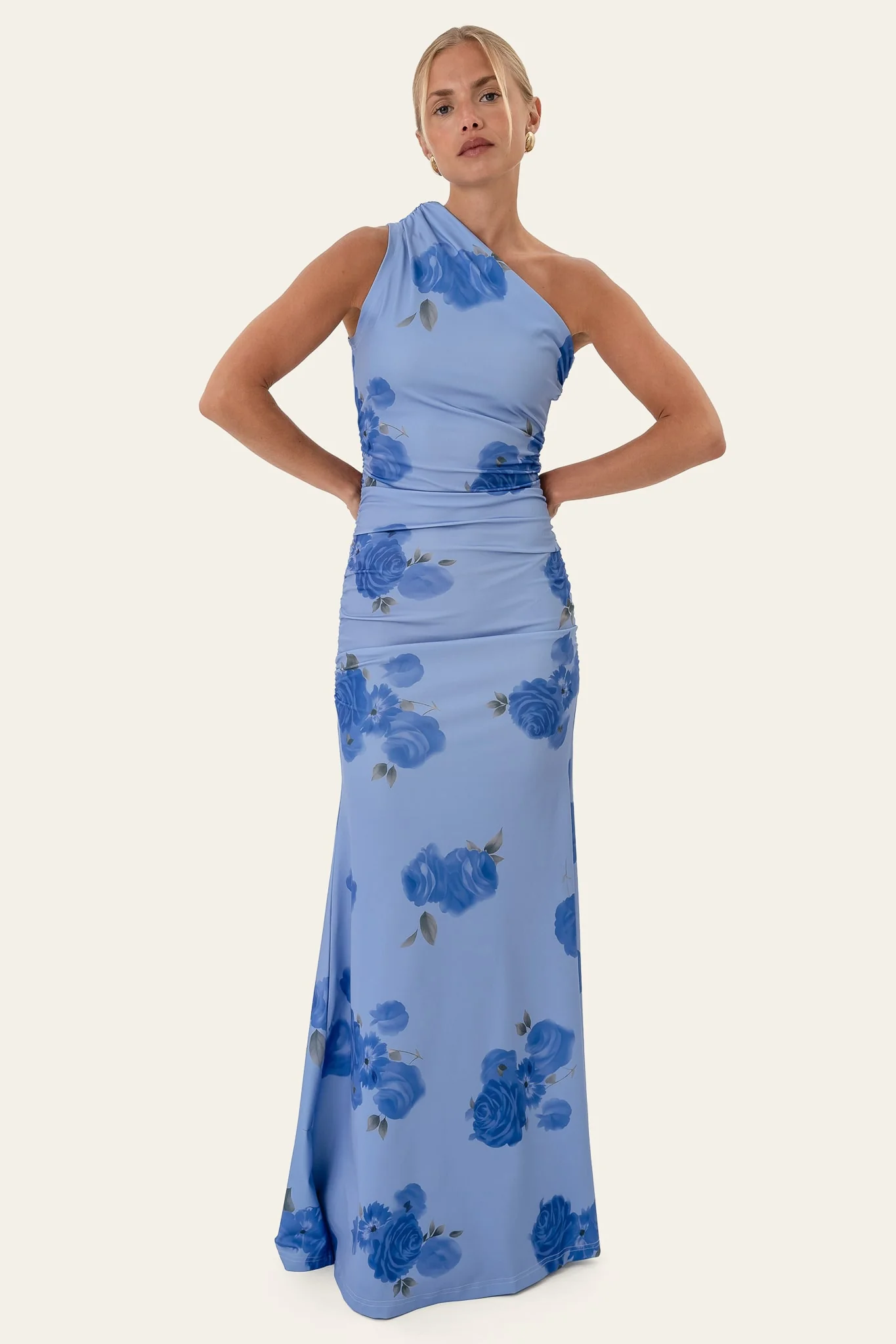 AndreaIC Maxi Dress - Blue Floral Print - Image 5