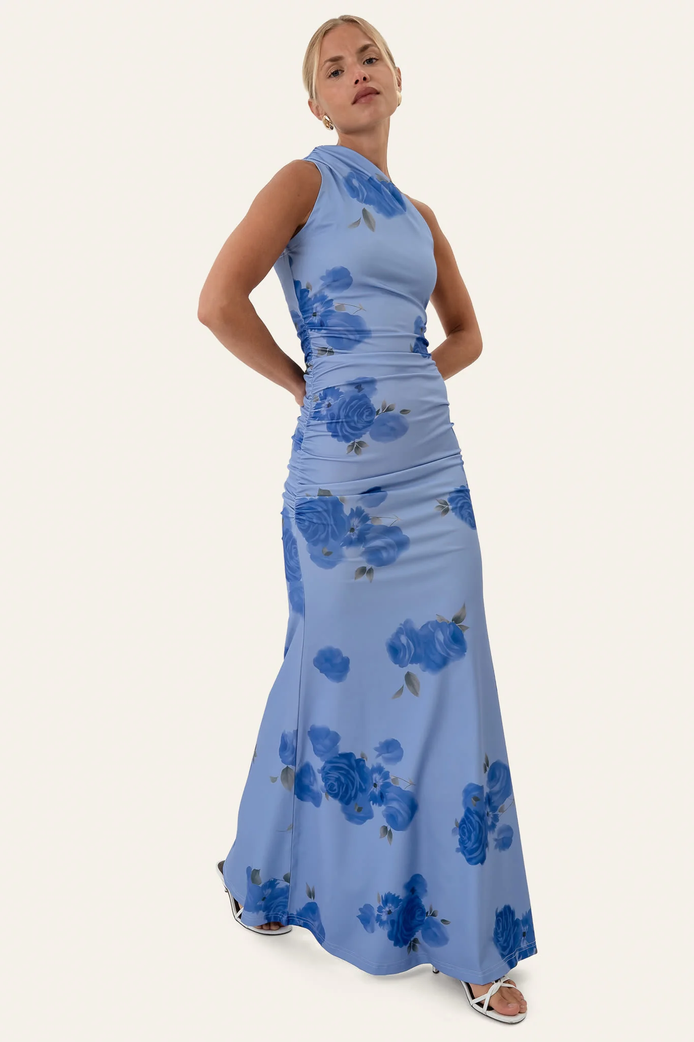 AndreaIC Maxi Dress - Blue Floral Print - Image 7