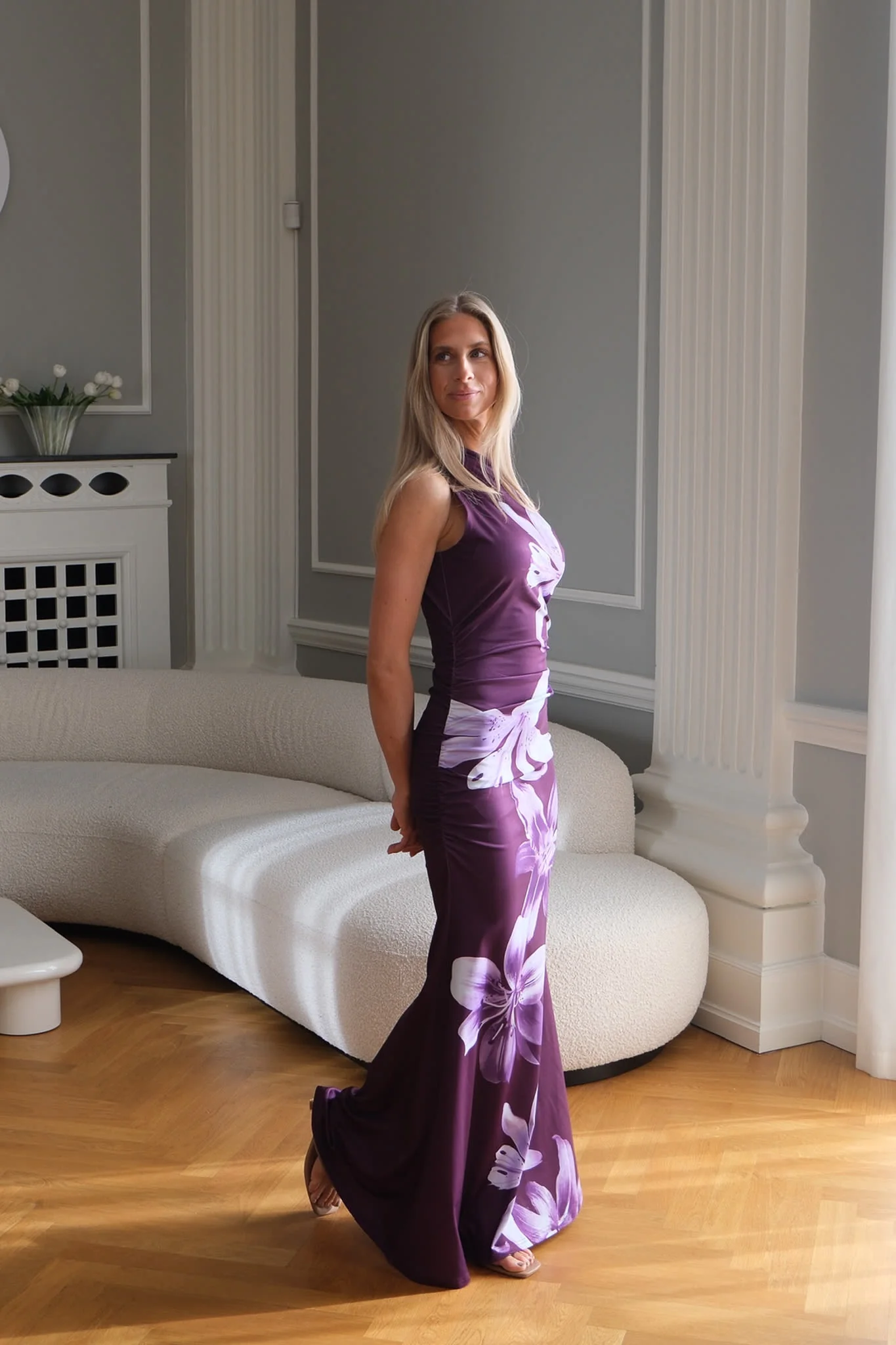 AndreaIC Maxi Dress - Purple Lily Print - Image 7
