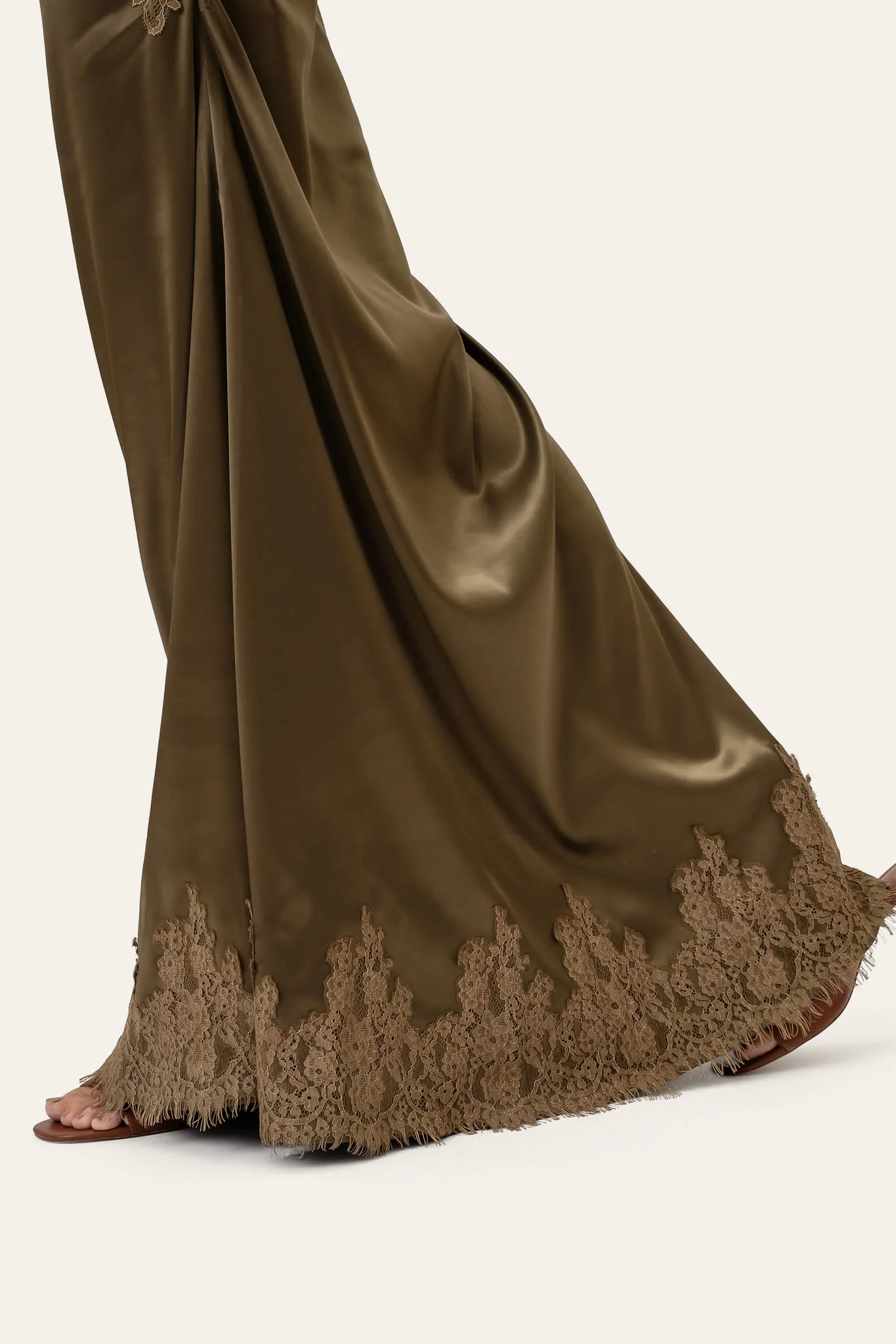AndreaIC Satin Dress - Olive Lace - Image 6