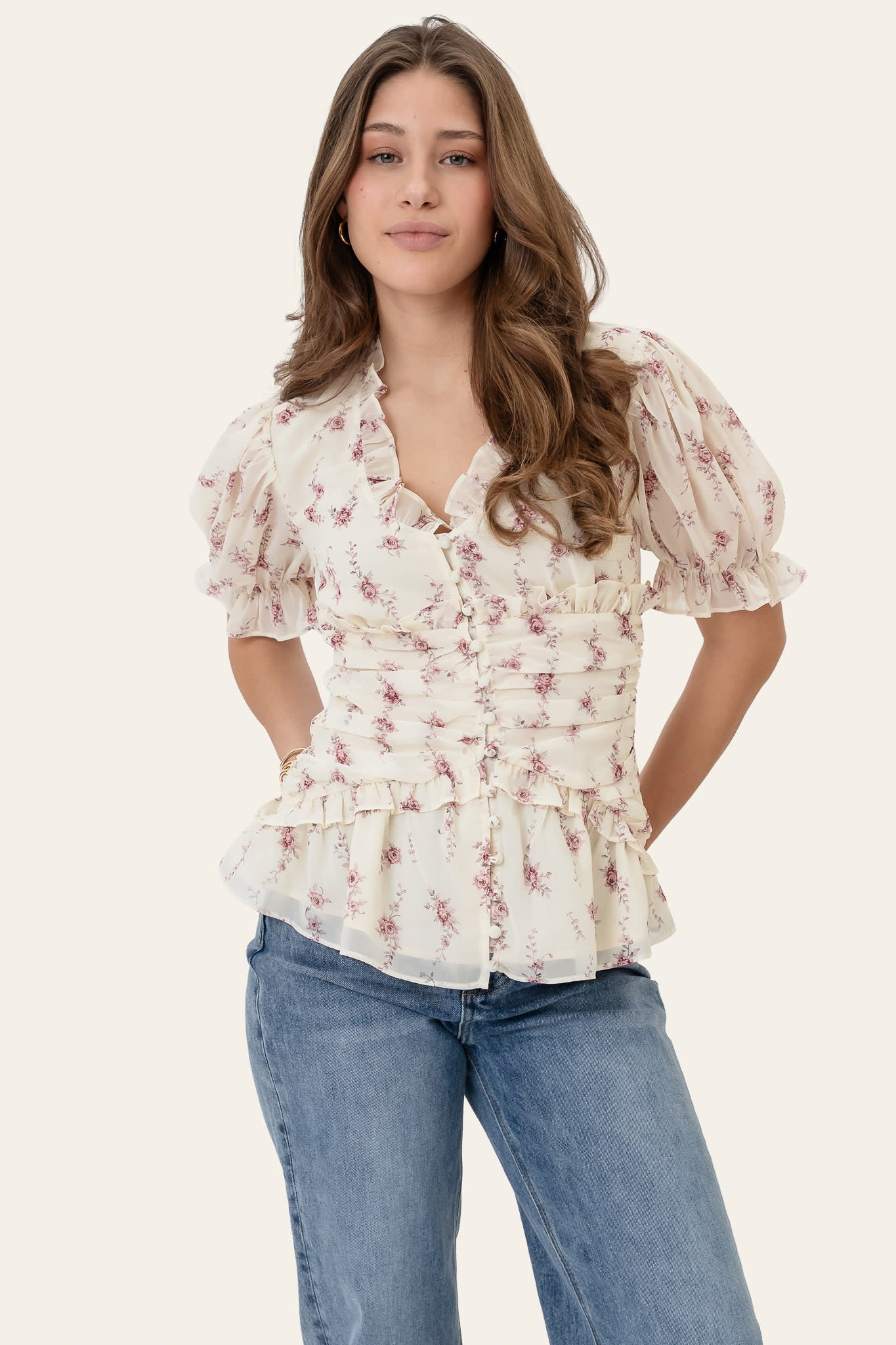 ArielIC Blouse - Off White Vintage Rose - Image 4