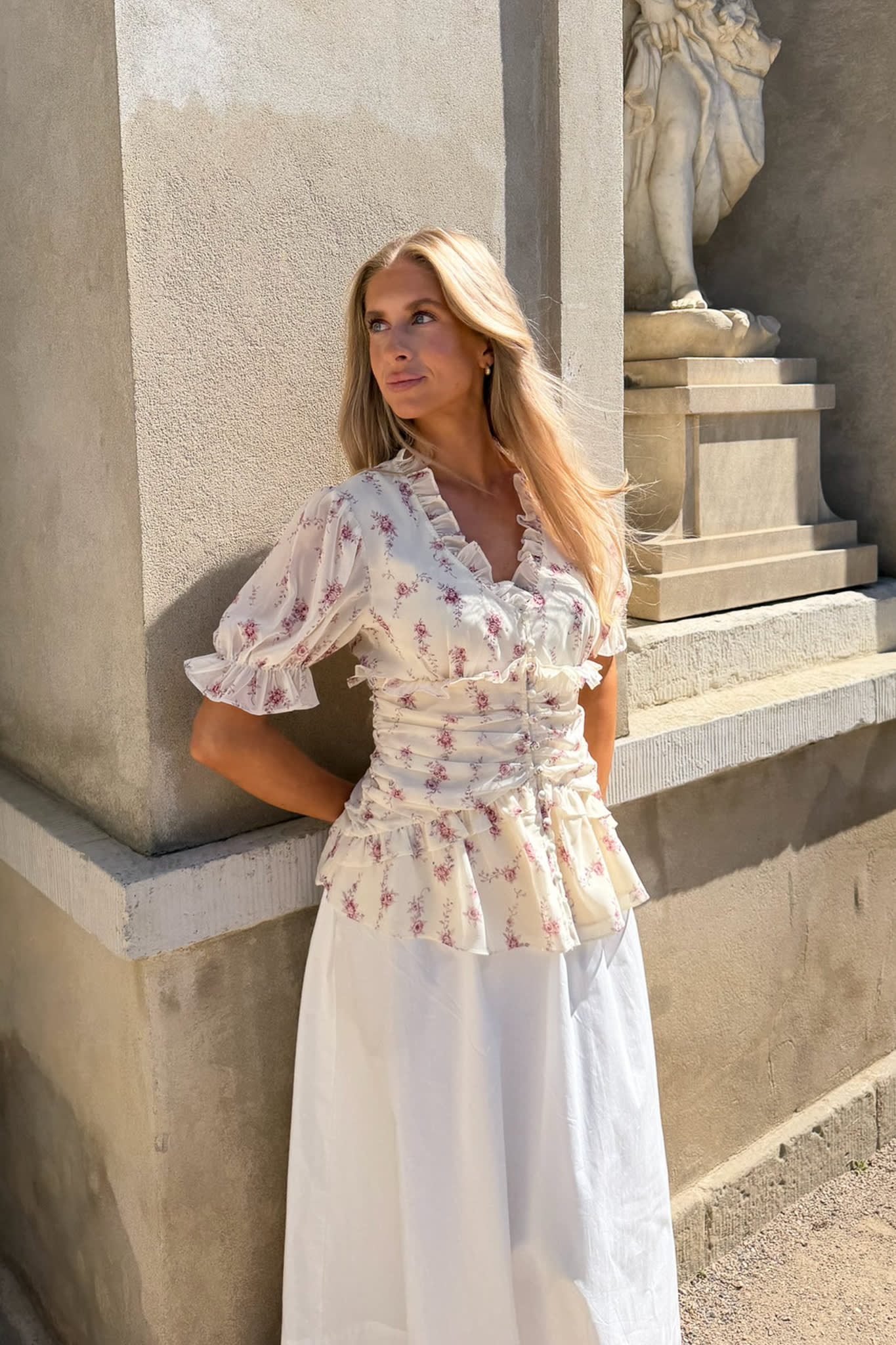 ArielIC Blouse - Off White Vintage Rose - Image 8