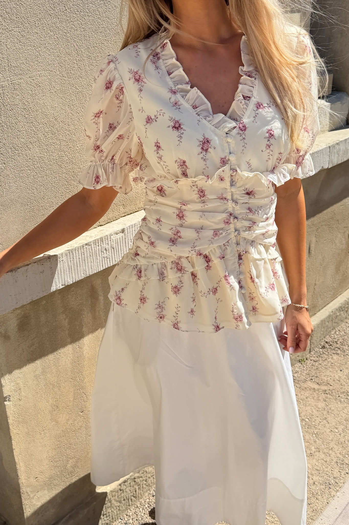 ArielIC Blouse - Off White Vintage Rose - Image 9
