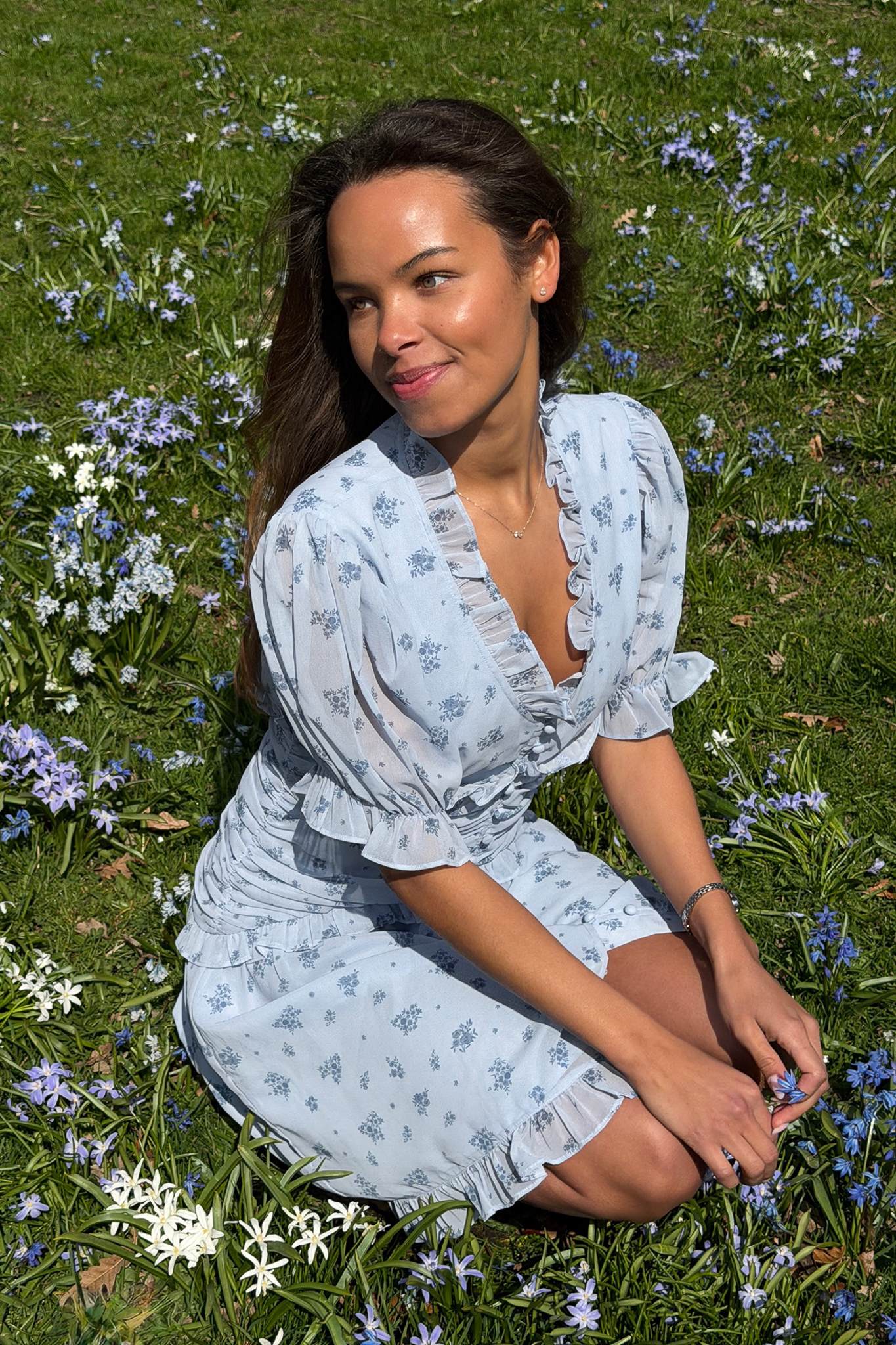 ArielIC Dress - Blue Flower Print - Image 2