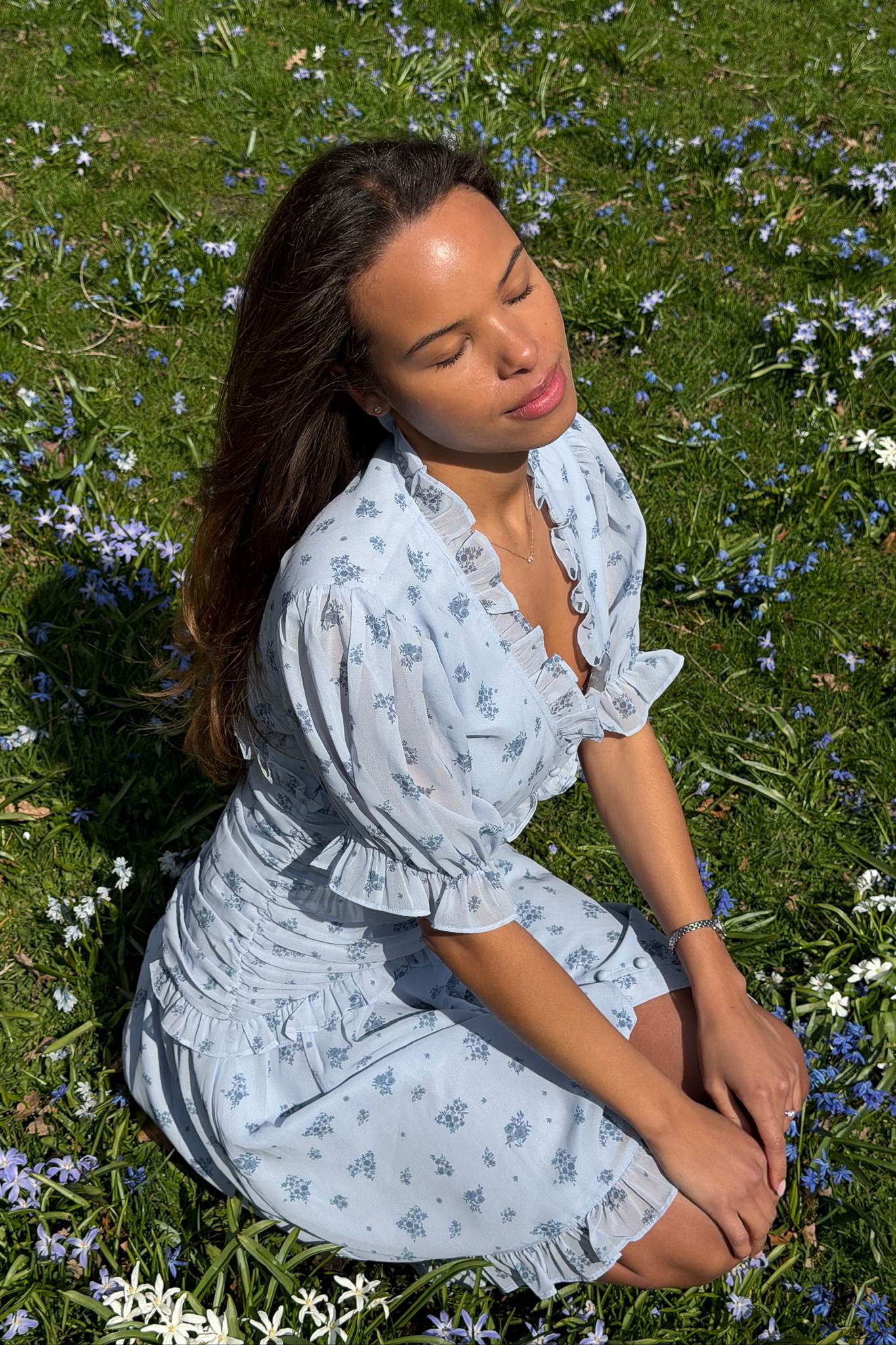 ArielIC Dress - Blue Flower Print - Image 9