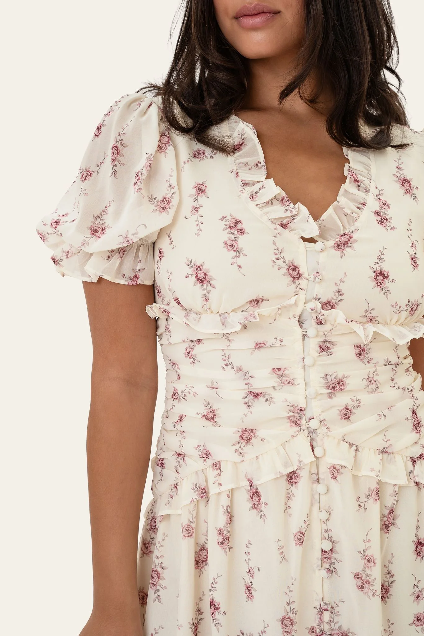 ArielIC Dress - Off White Vintage Rose - Image 4