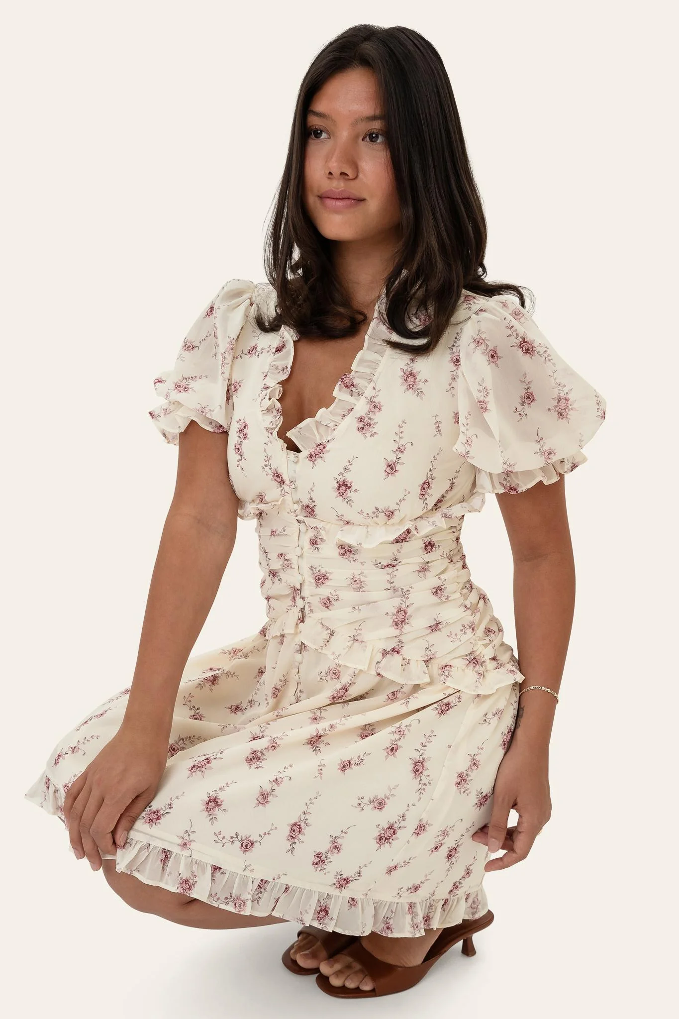 ArielIC Dress - Off White Vintage Rose - Image 6