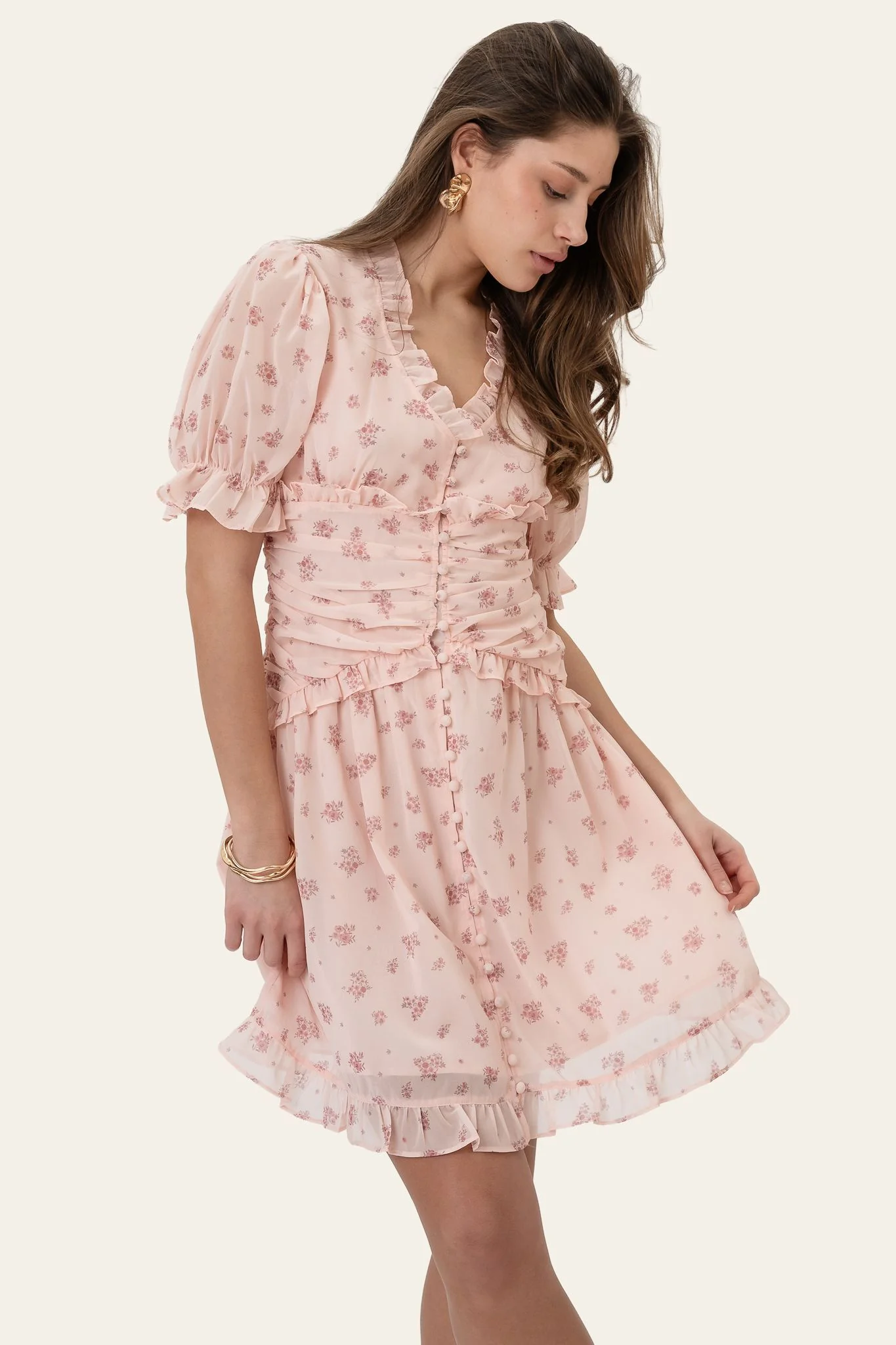 ArielIC Dress - Pink Flower Print - Image 6