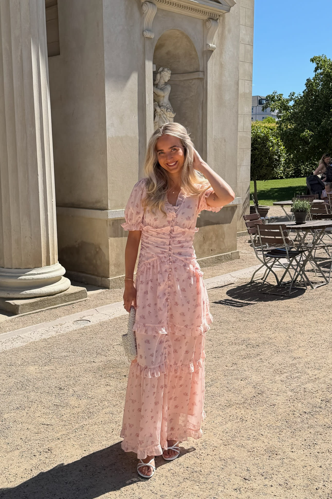 ArielIC Long Dress - Pink Flower Print - Image 2