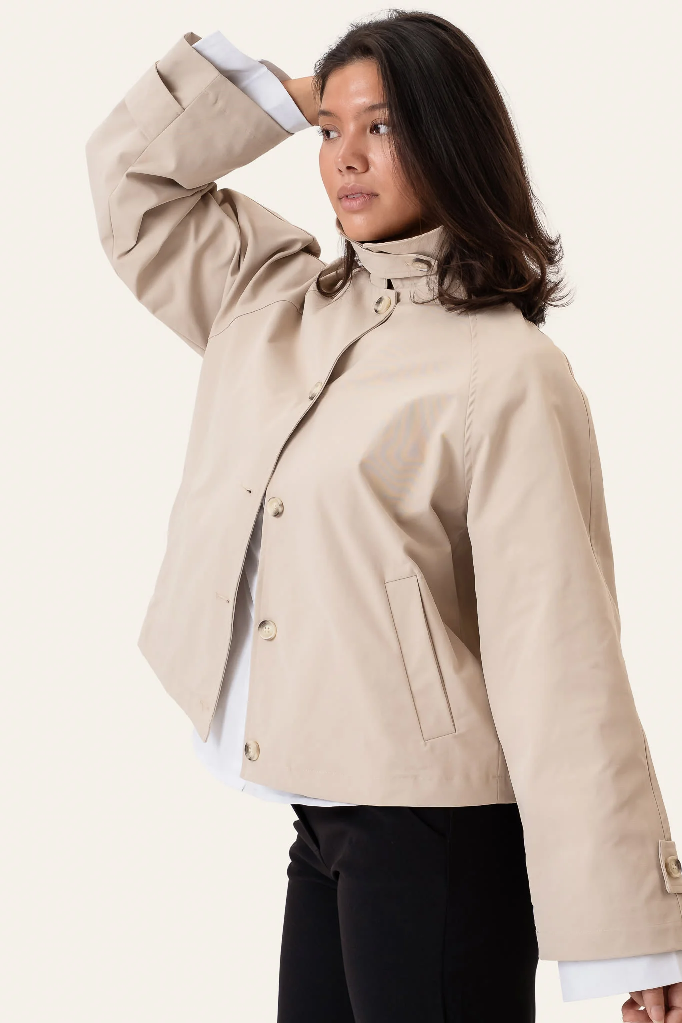 AvaIC Short Trenchcoat - Beige - Image 5
