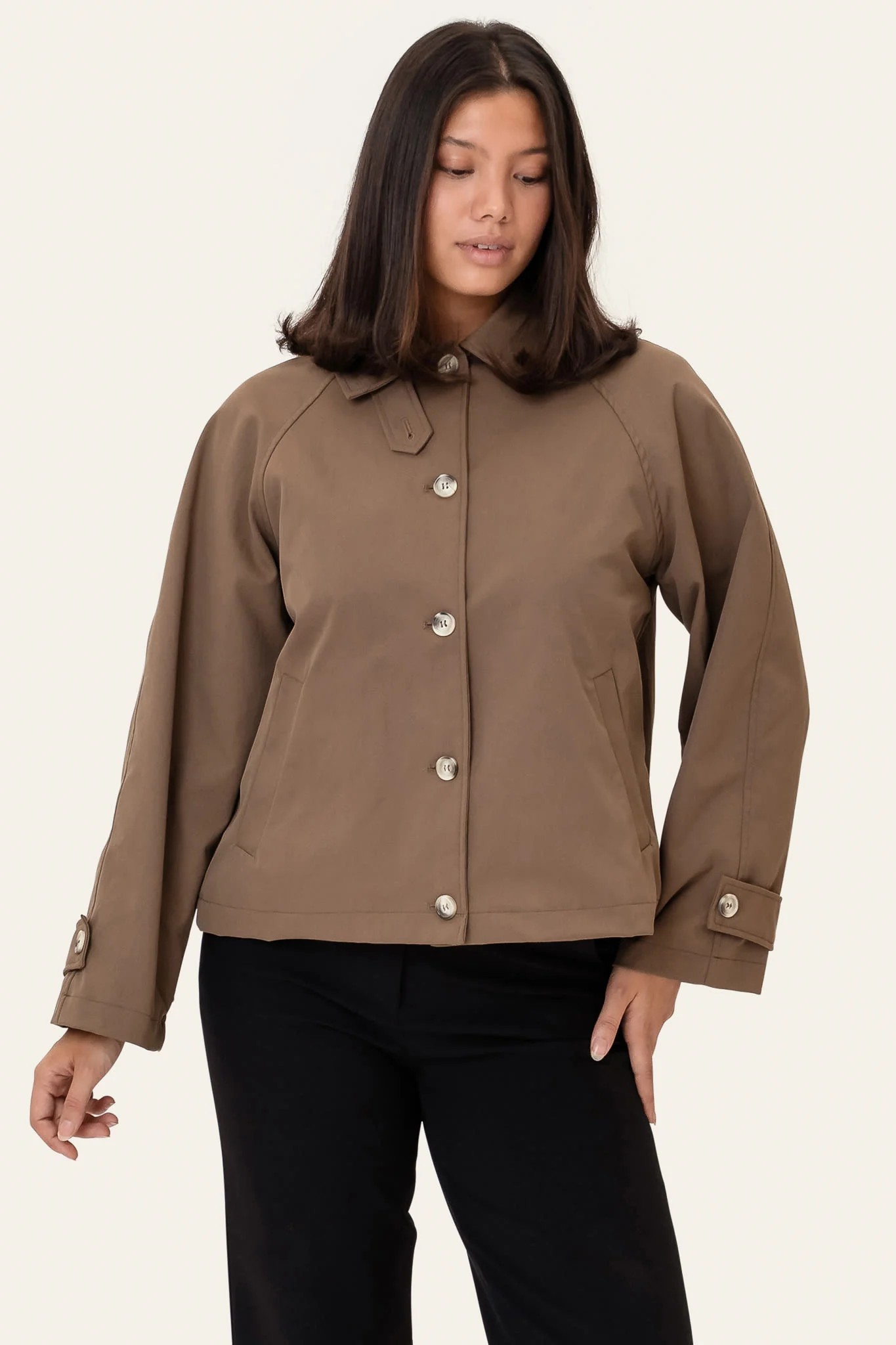 AvaIC Short Trenchcoat - Dark Brown