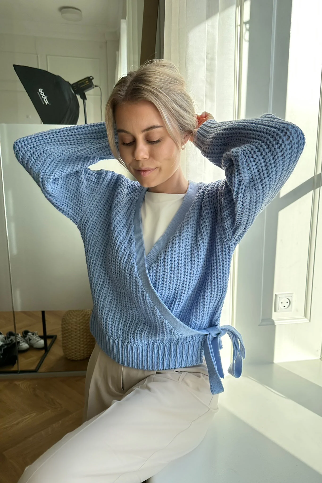 NMBarley LS Wrap Knit Cardigan - Serenity
