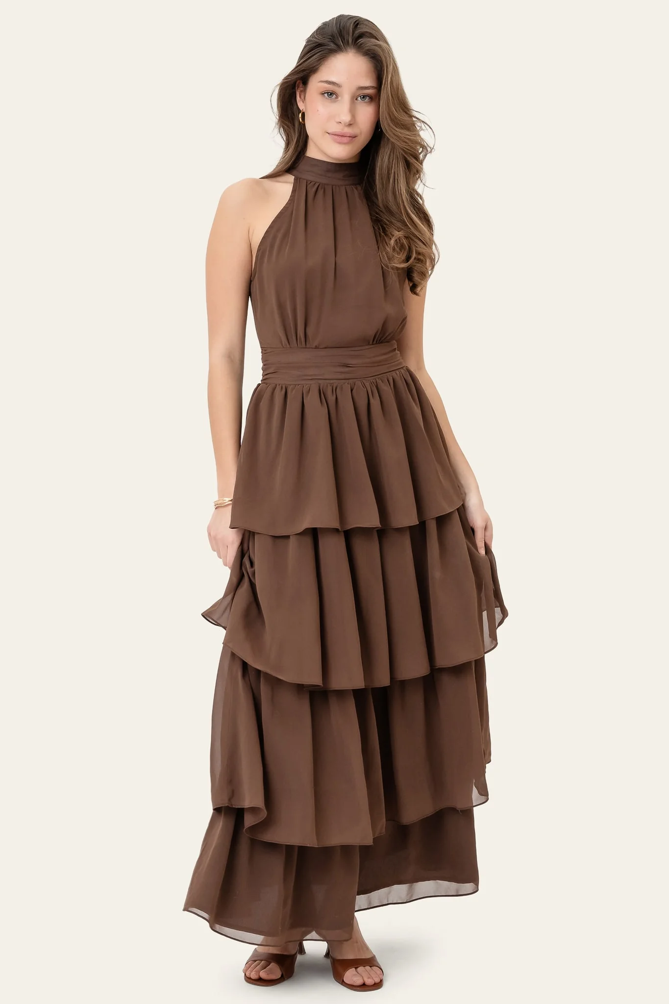 BelleIC Long Dress - Dark Brown - Image 3