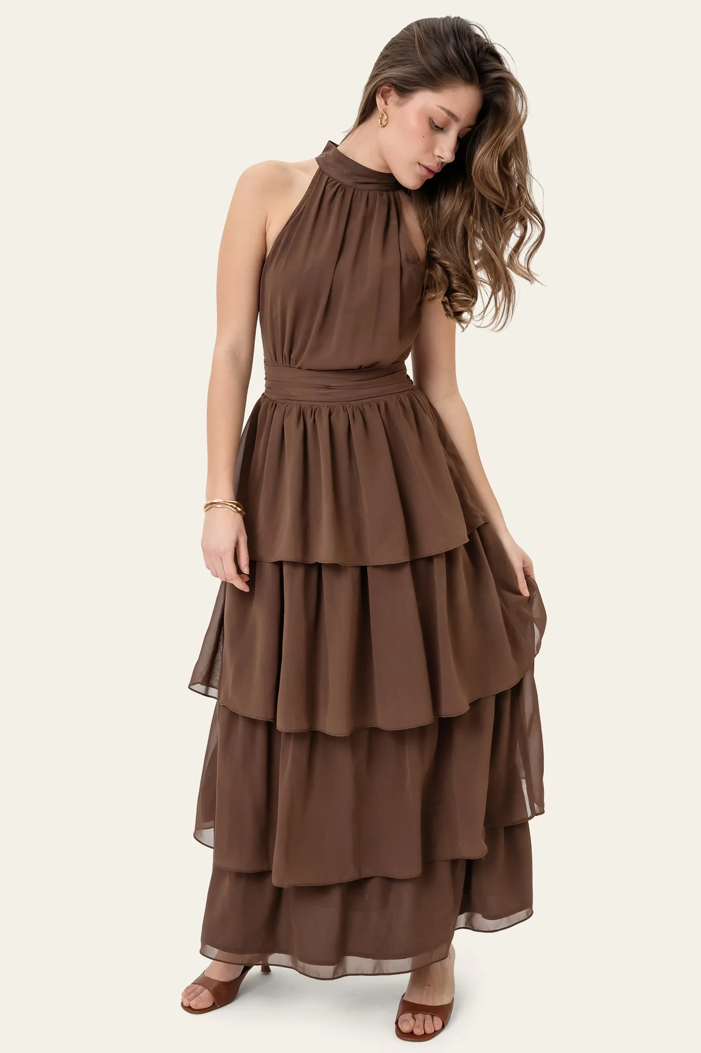 BelleIC Long Dress - Dark Brown - Image 6