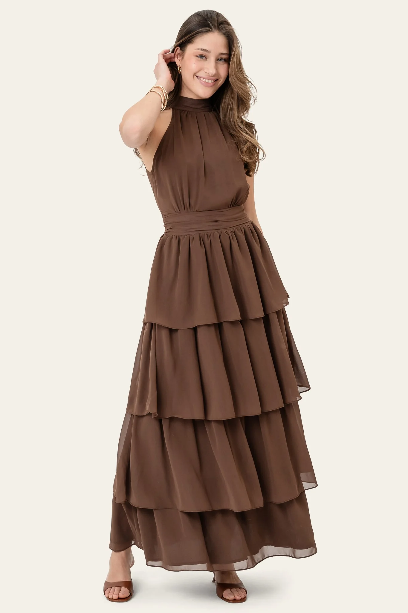 BelleIC Long Dress - Dark Brown - Image 7
