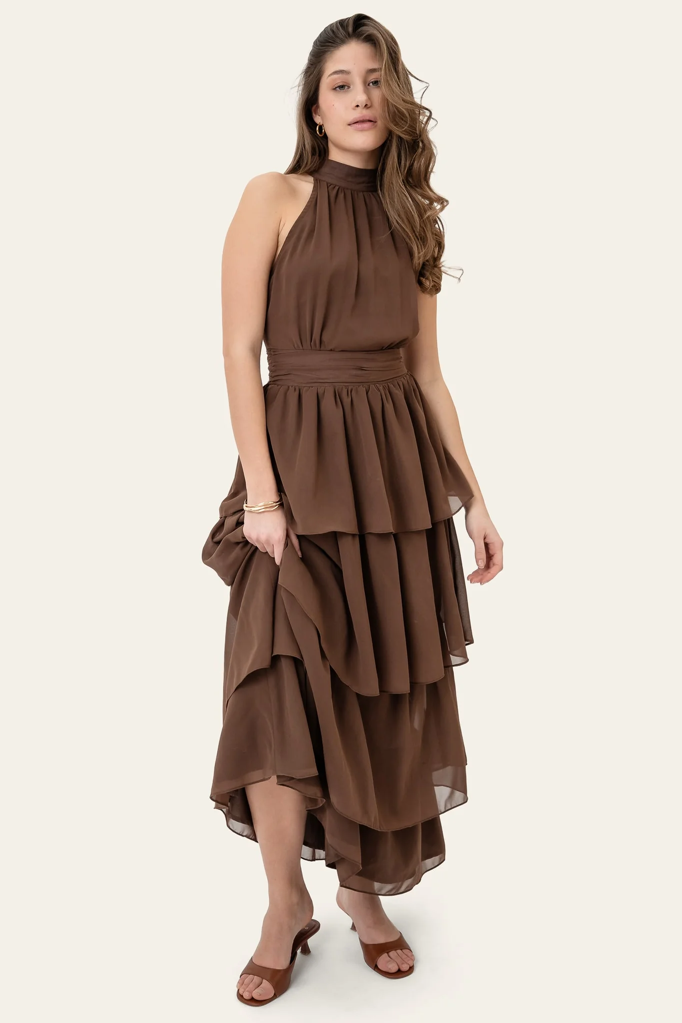 BelleIC Long Dress - Dark Brown - Image 8