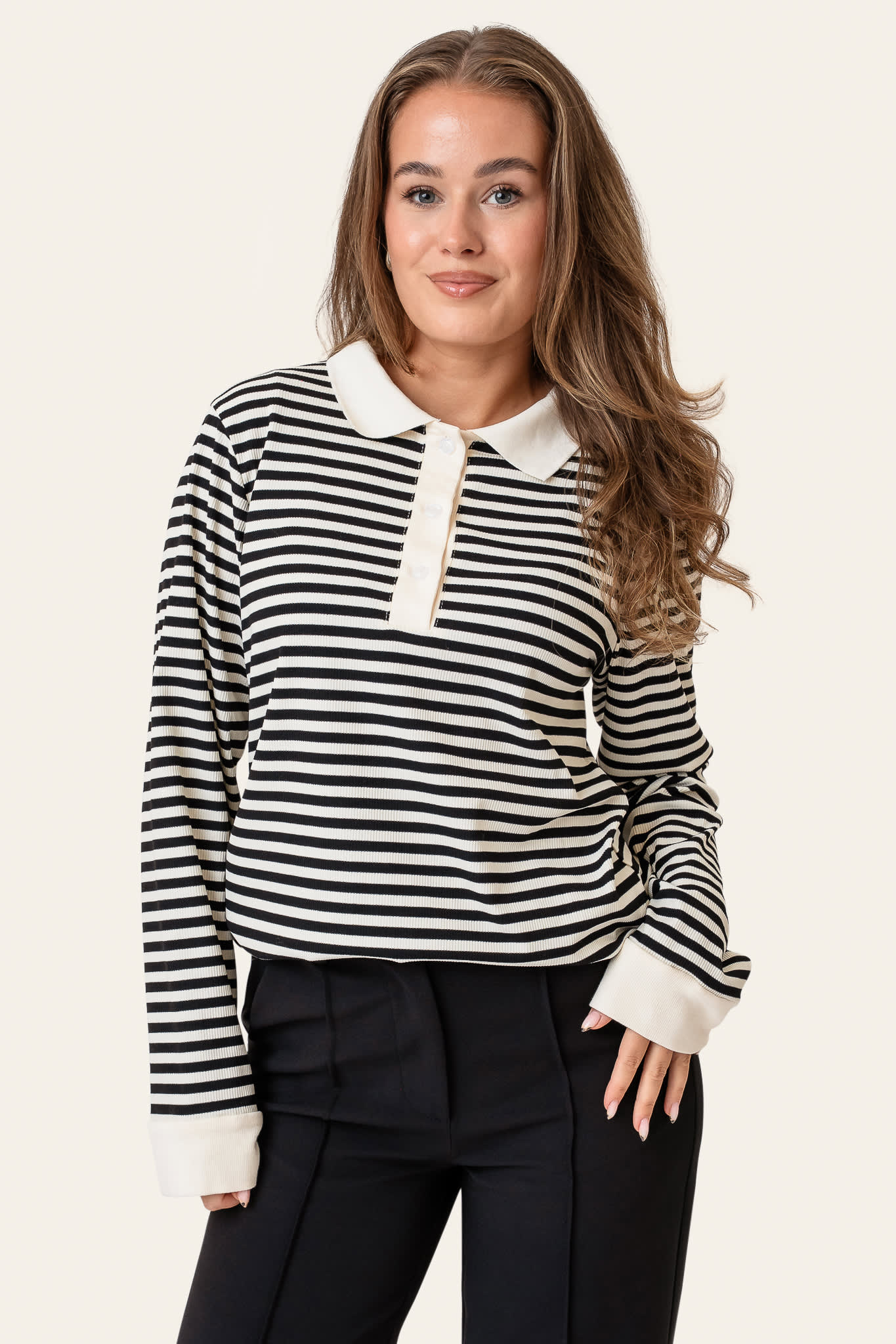 CarlyIC Polo - Black Stripes
