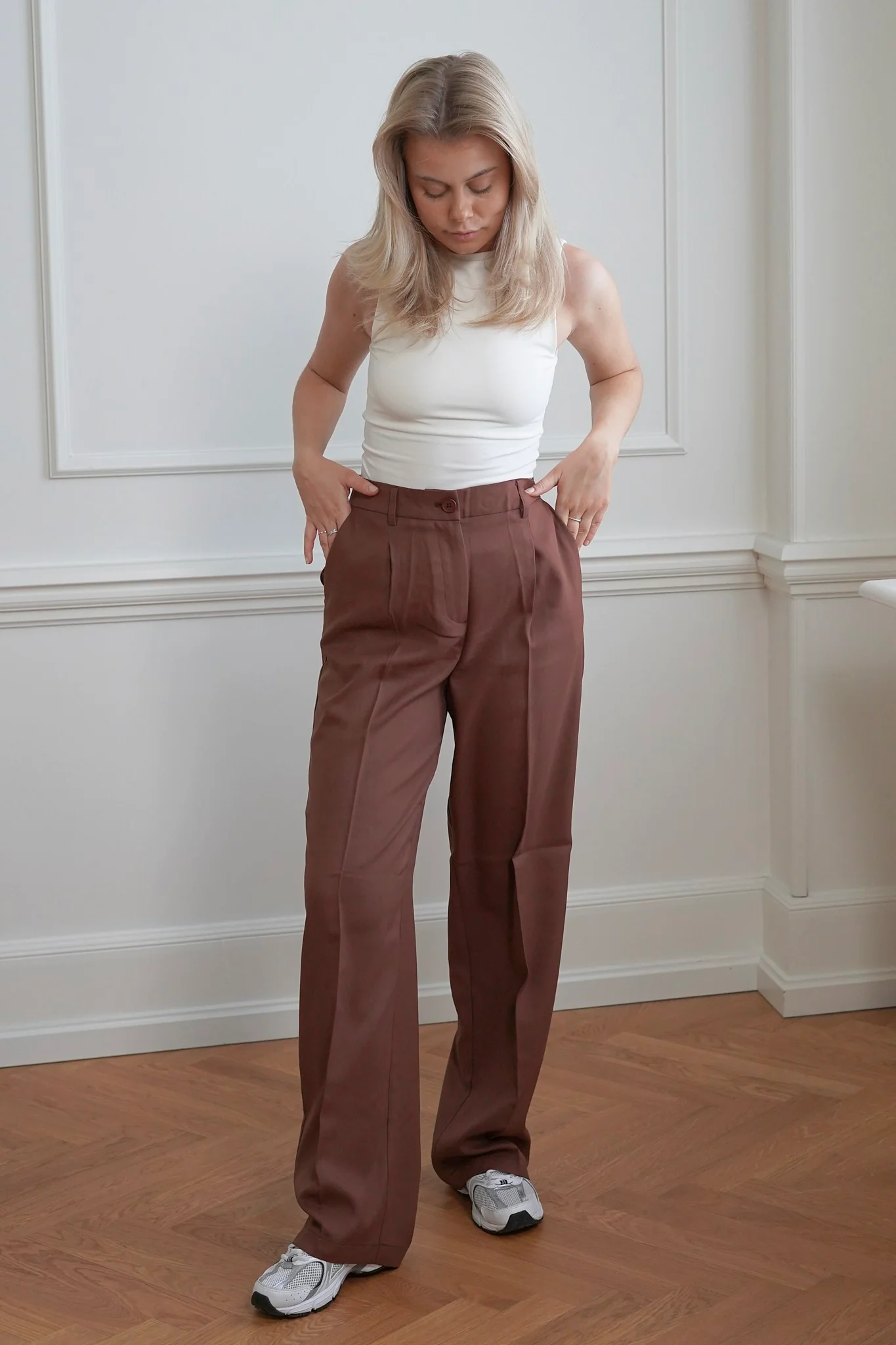 NMDrewie HW Straight Pants - Cappuccino