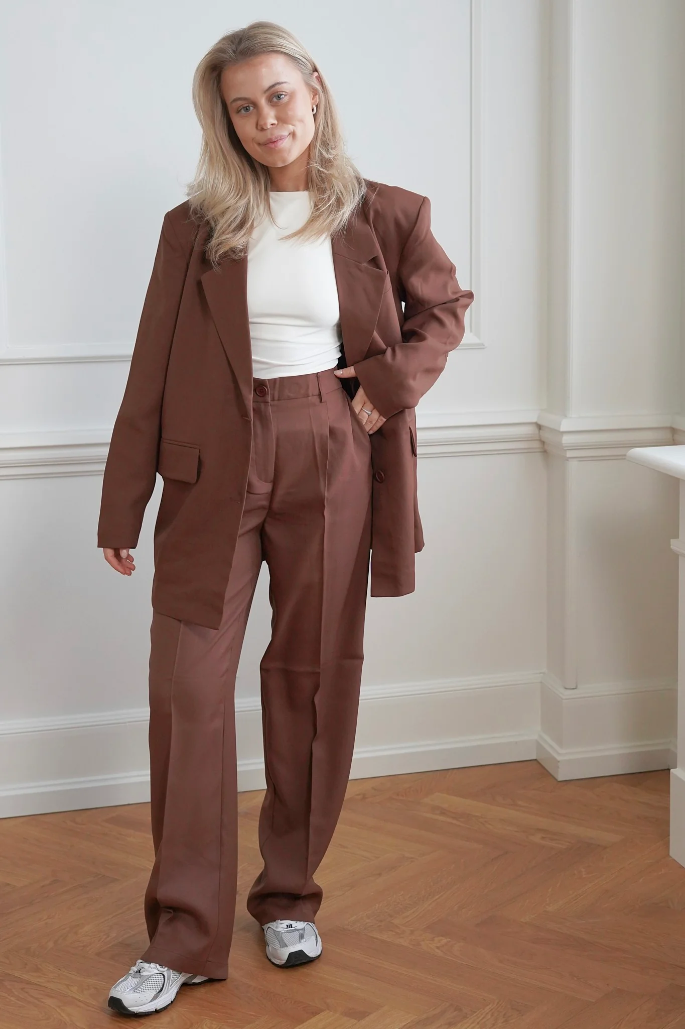 NMDrewie HW Straight Pants - Cappuccino - Image 2