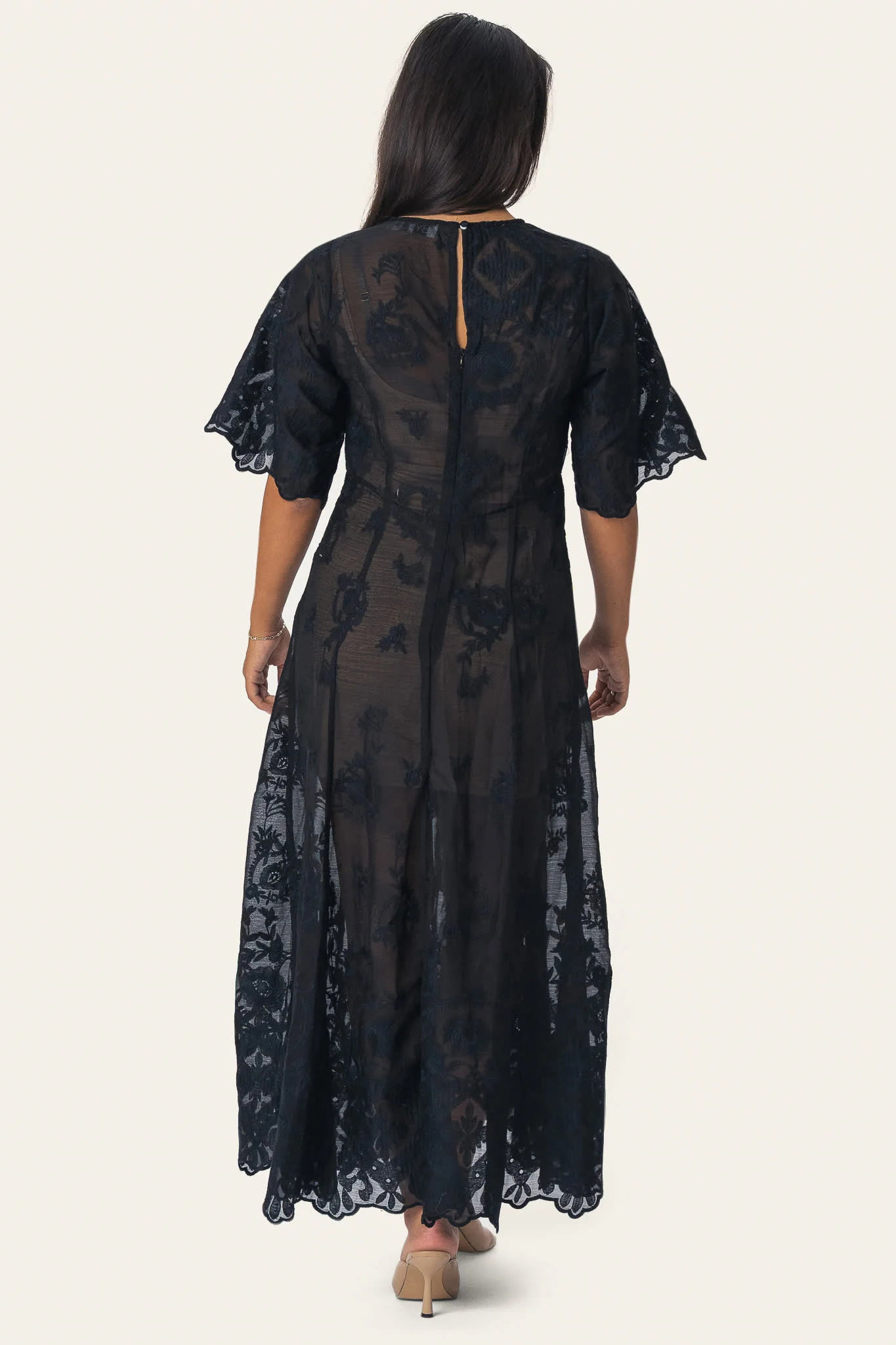 EllinorIC Lace Long Dress - Vintage Black - Image 5