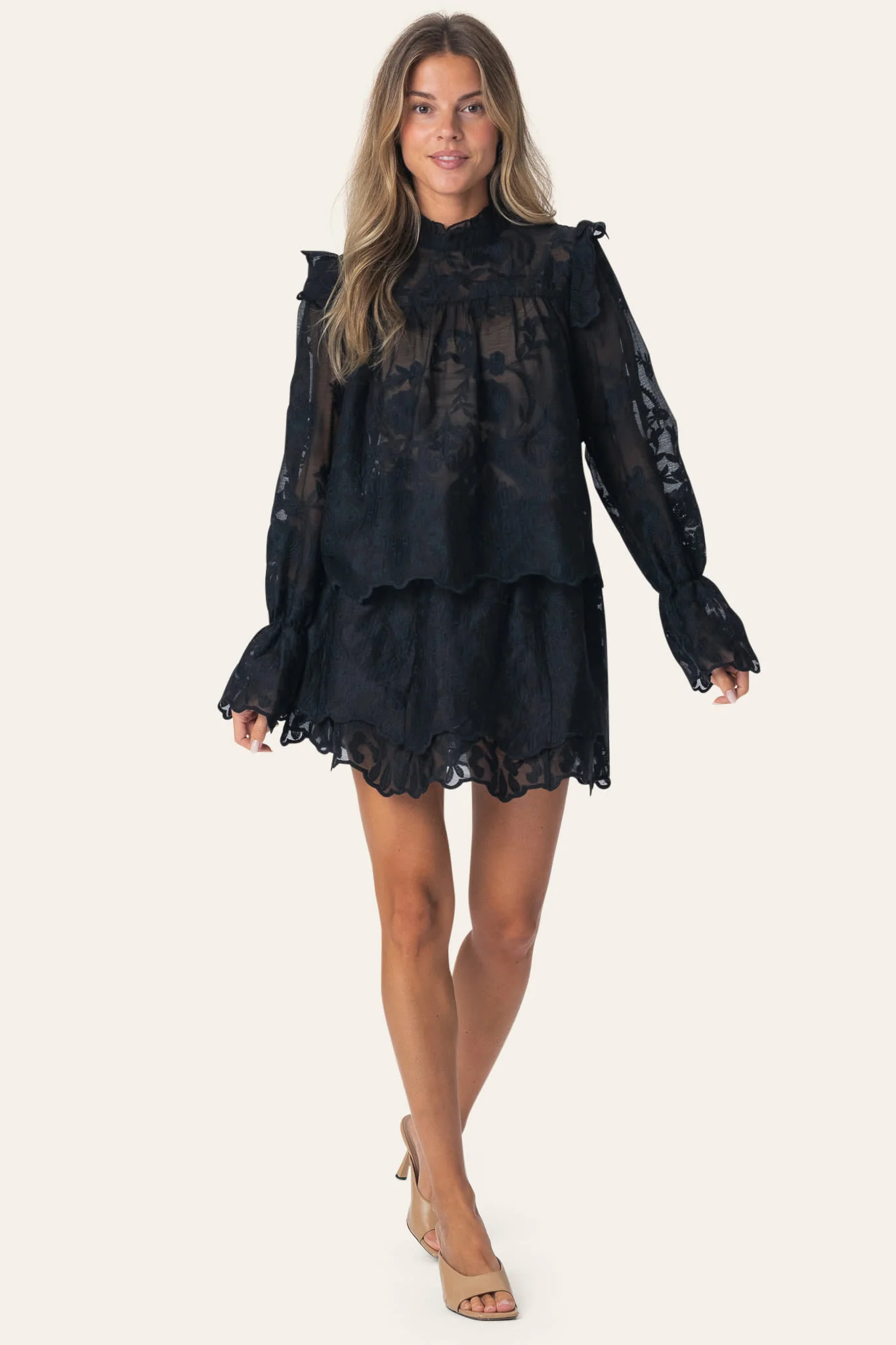 EllinorIC Lace Shirt - Vintage Black