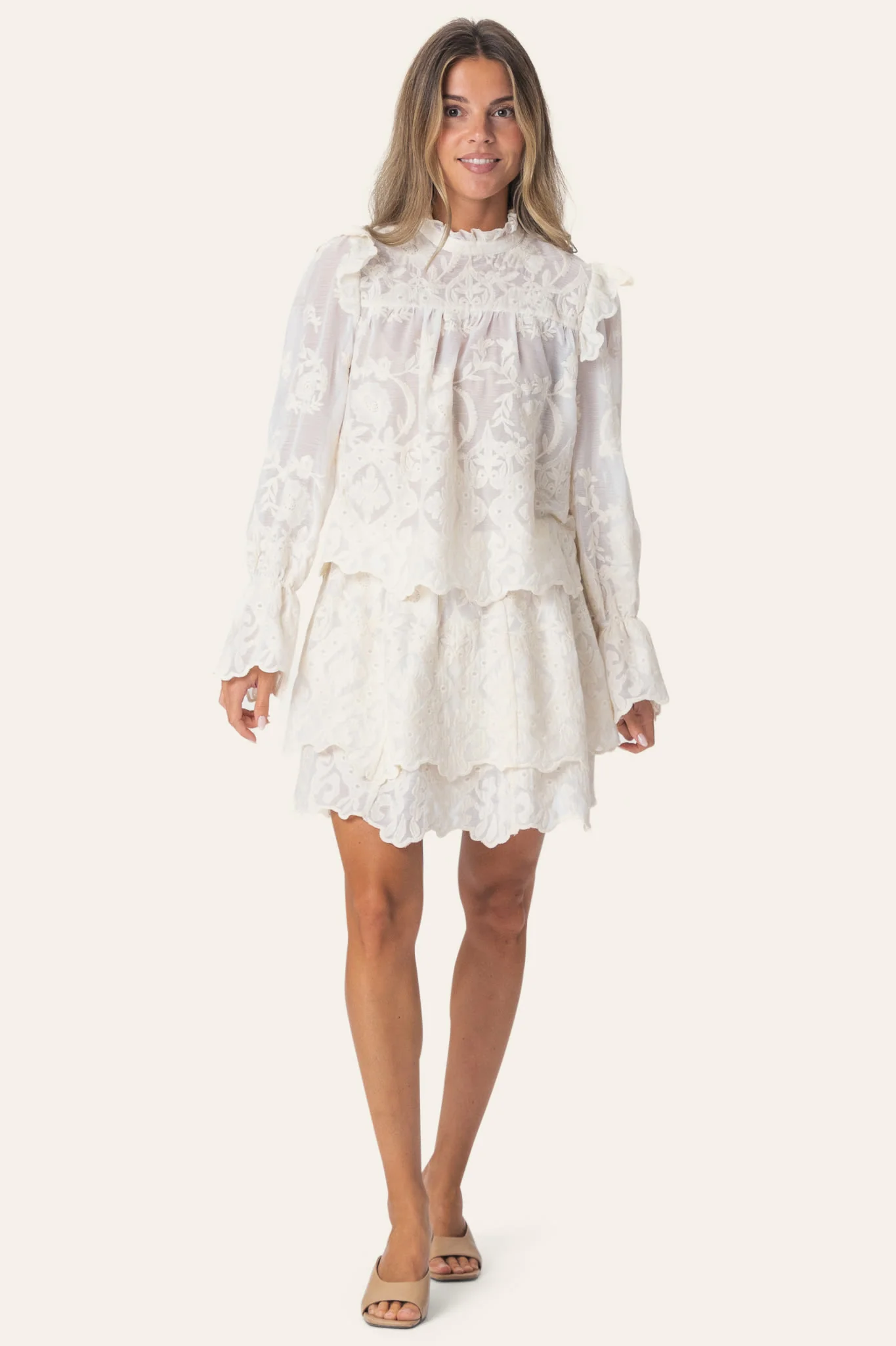 EllinorIC Lace Shirt - Vintage White - Image 3
