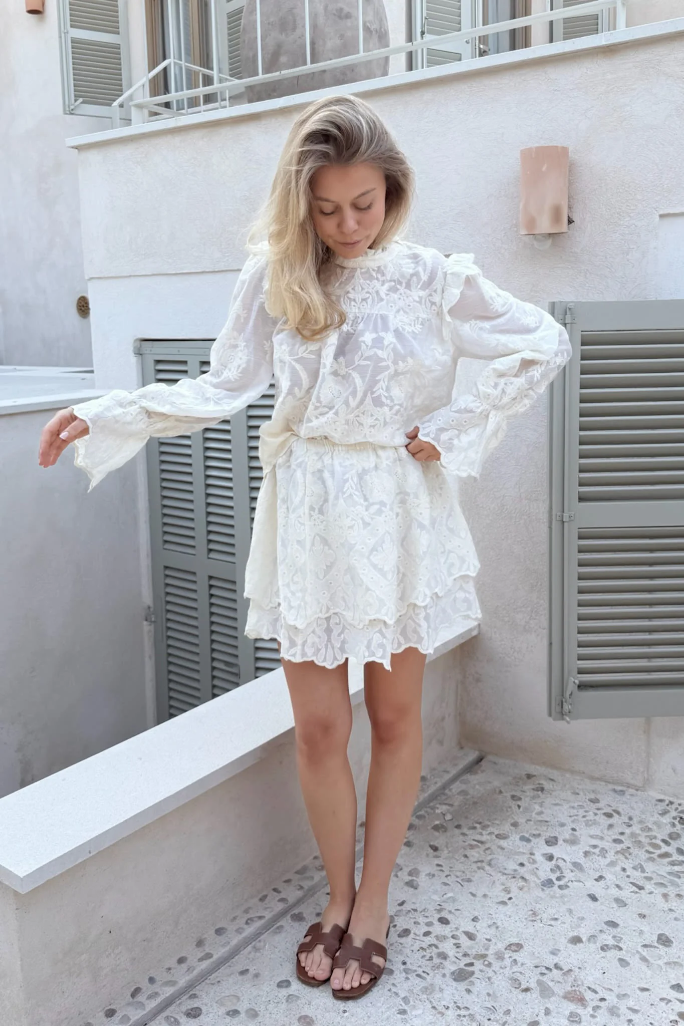 EllinorIC Lace Shirt - Vintage White - Image 4