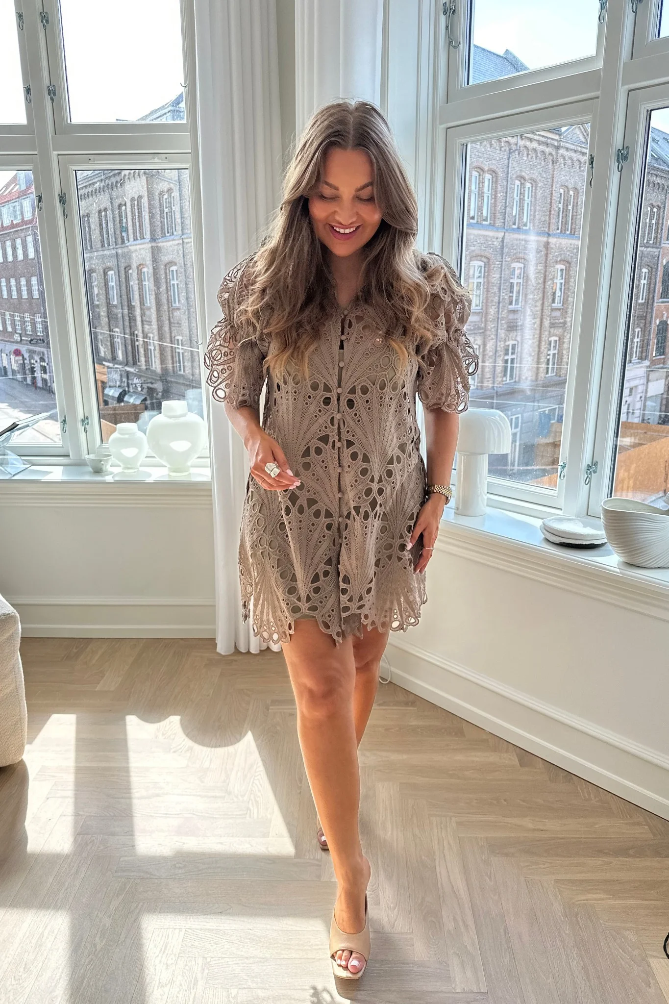 EstherIC Dress - Mocca Embroidery