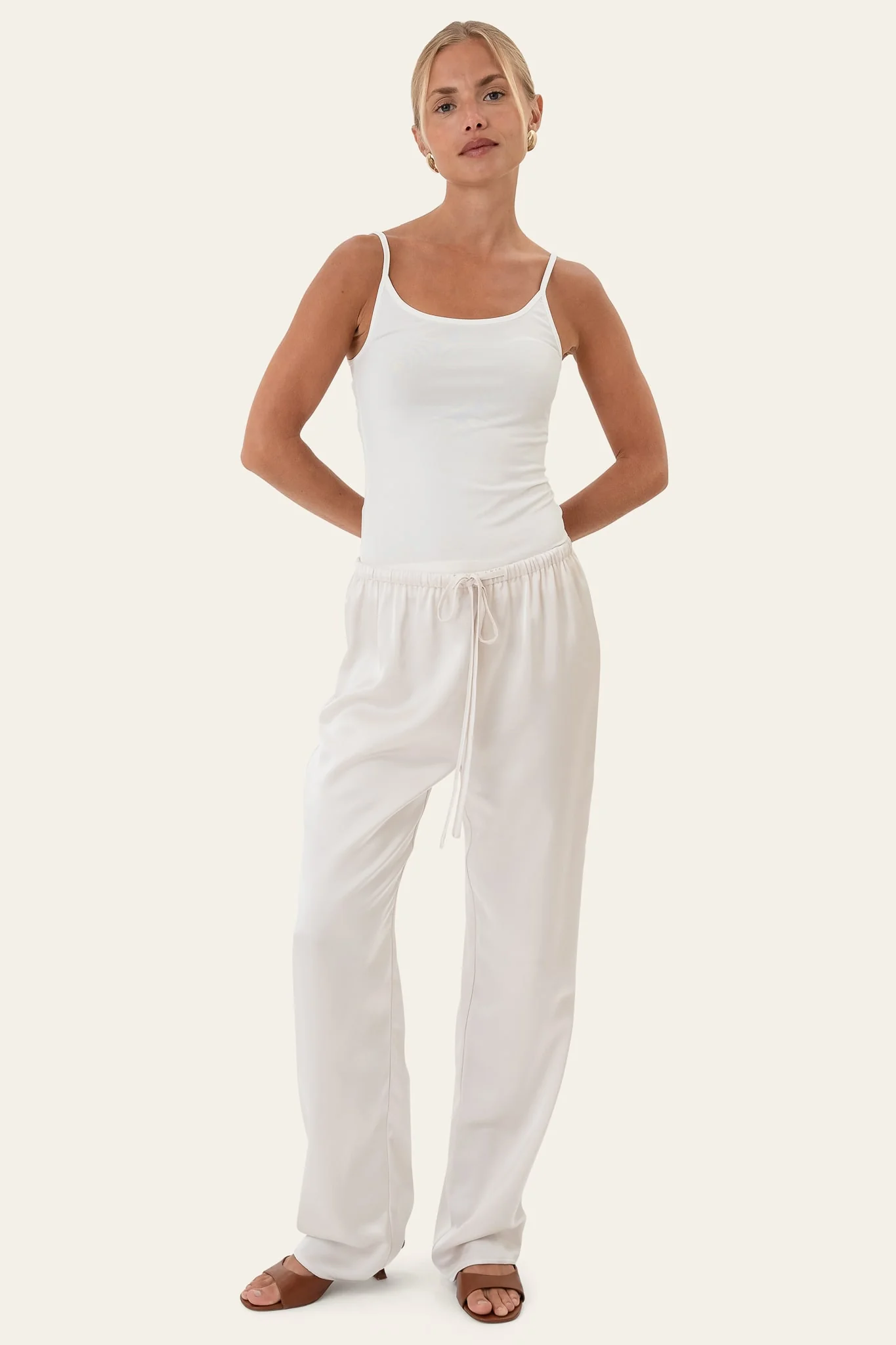 FieIC Pants - Off White Satin - Image 5
