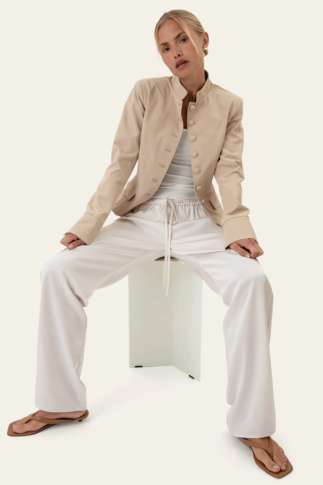 FieIC Pants - Off White Satin - Image 8