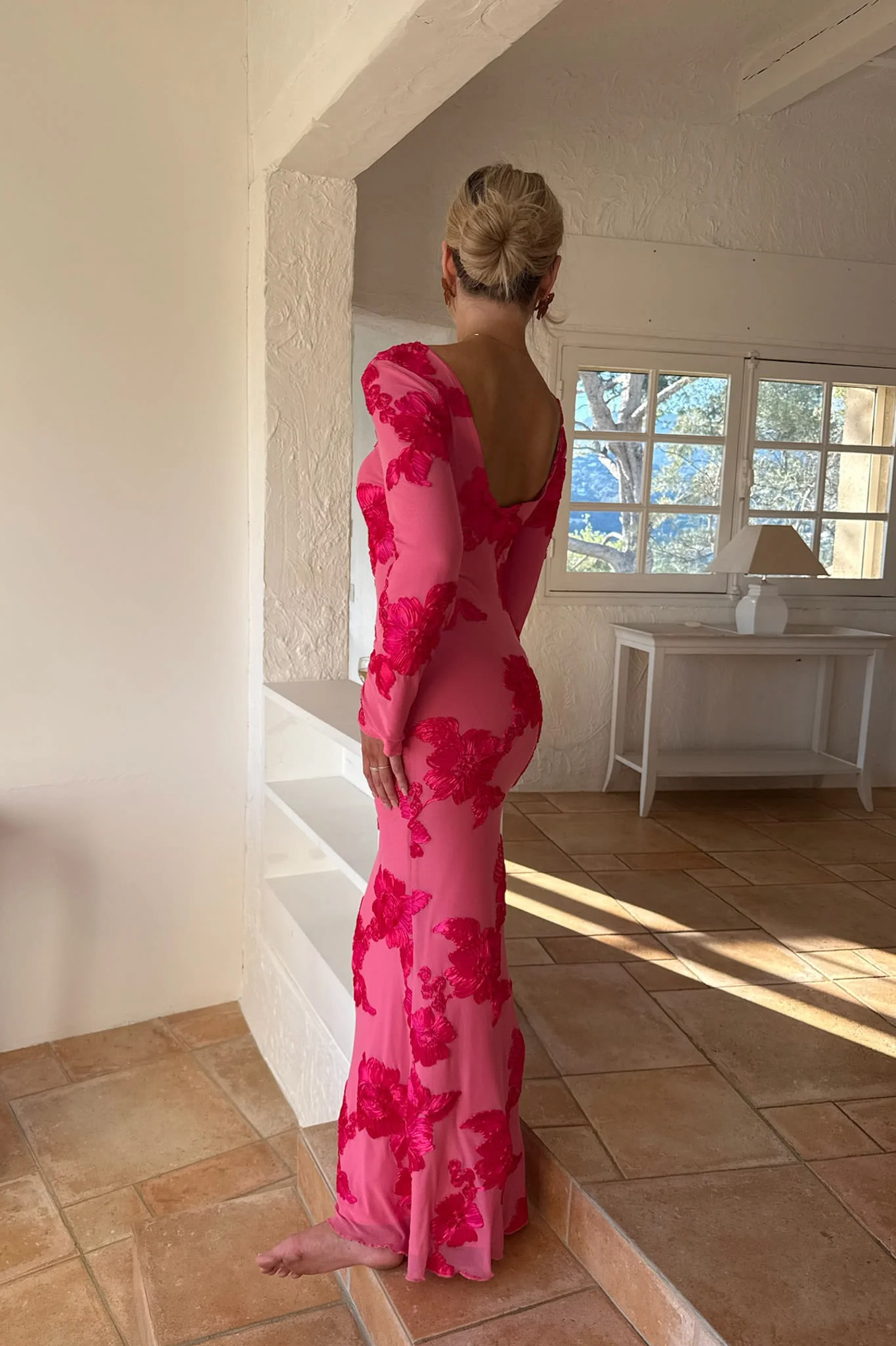 FloraIC Mesh Dress - Fuchsia Pink Flower - Image 6
