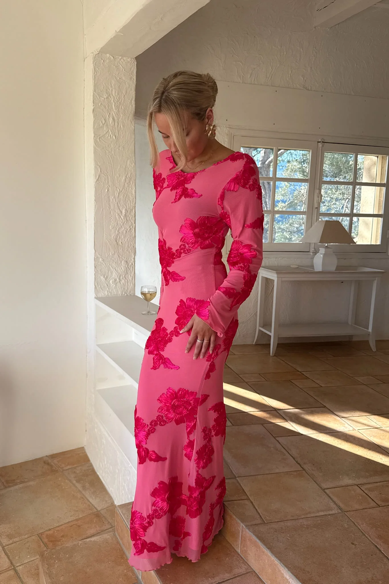 FloraIC Mesh Dress - Fuchsia Pink Flower - Image 7
