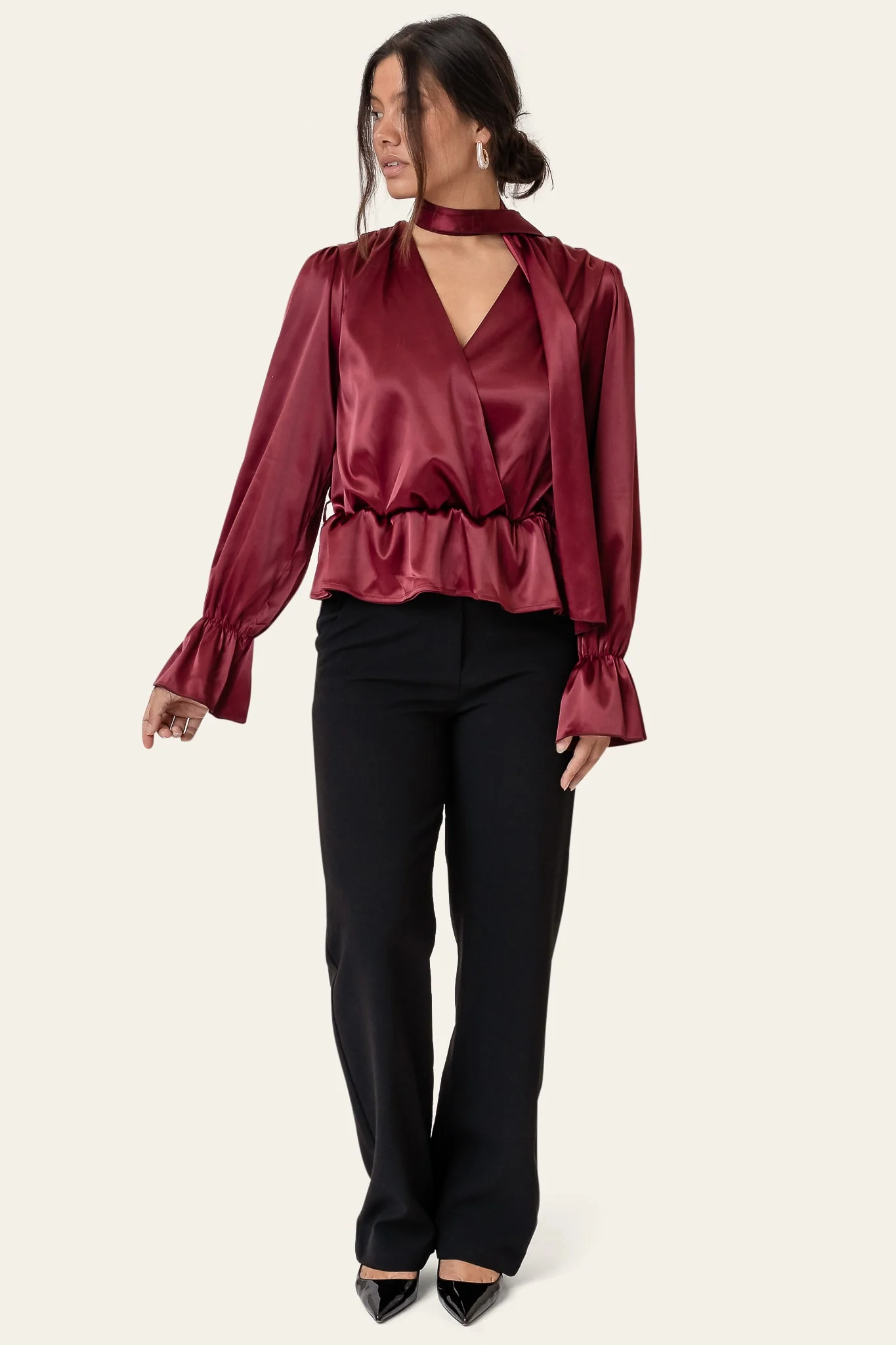 FreyaIC Shirt - Bordeaux Satin