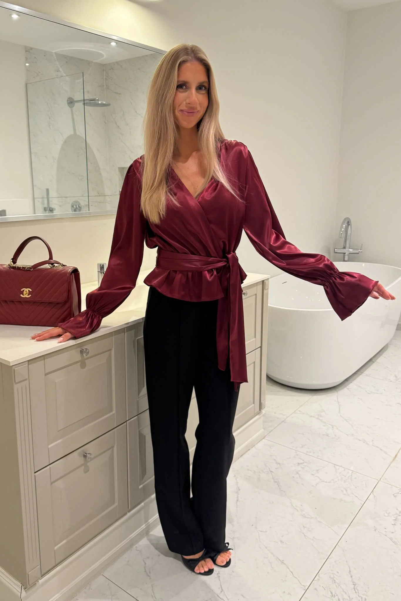 FreyaIC Shirt - Bordeaux Satin - Image 2