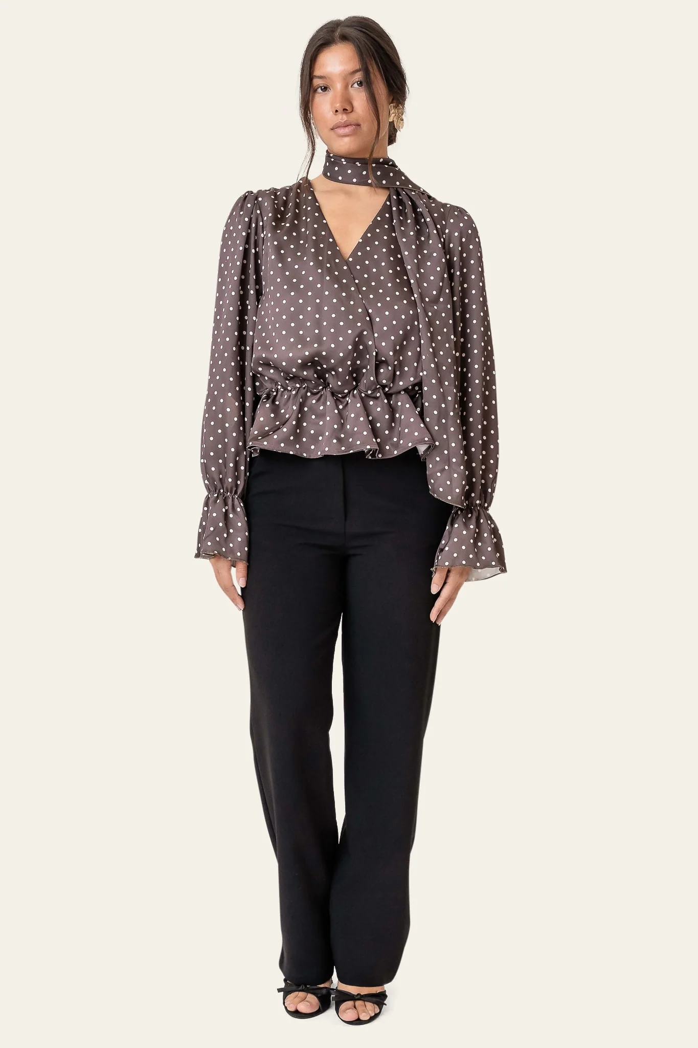 FreyaIC Shirt - Brown W Dots
