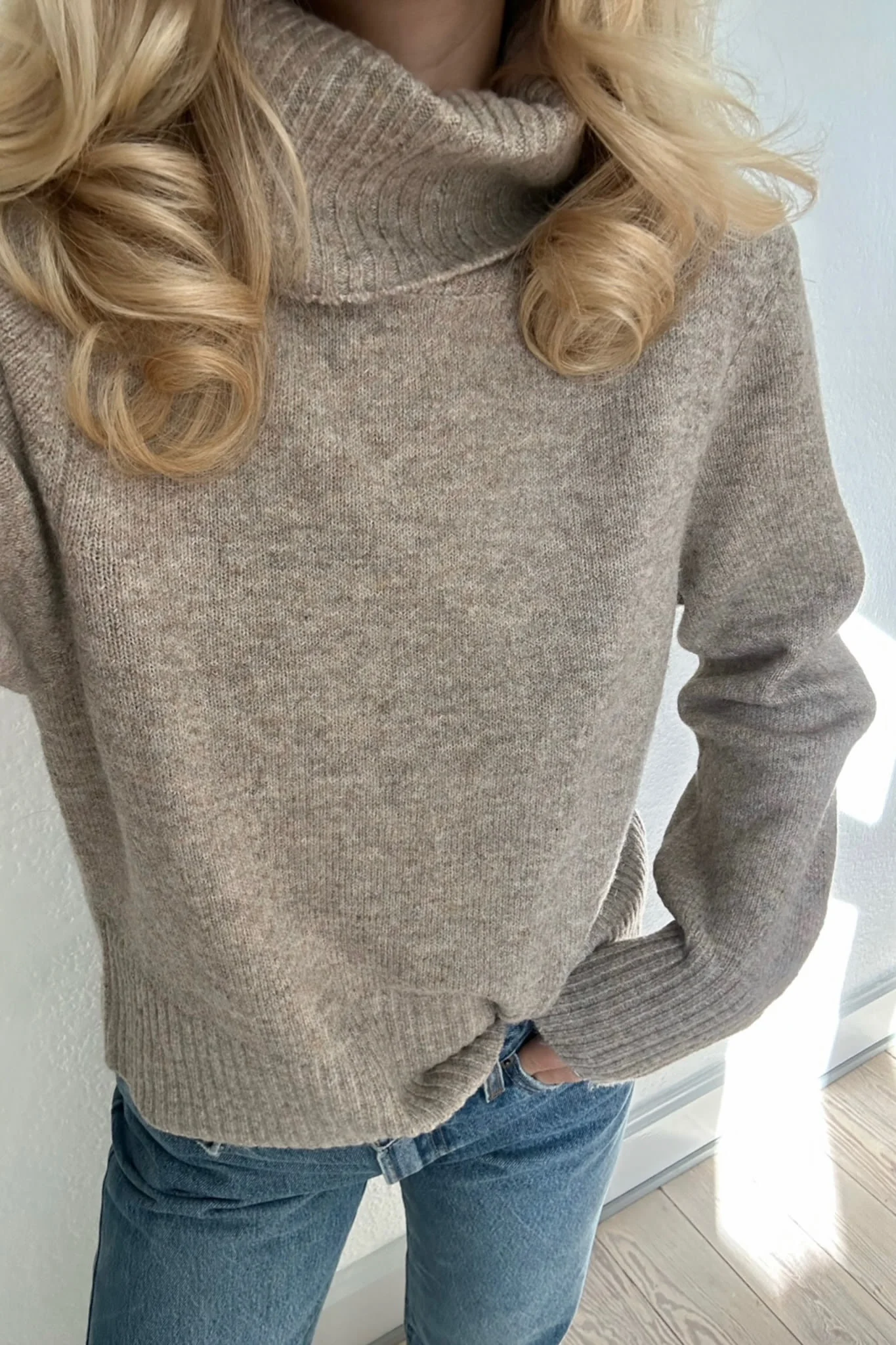 NMFriva LS Roll Neck Knit - Nomad