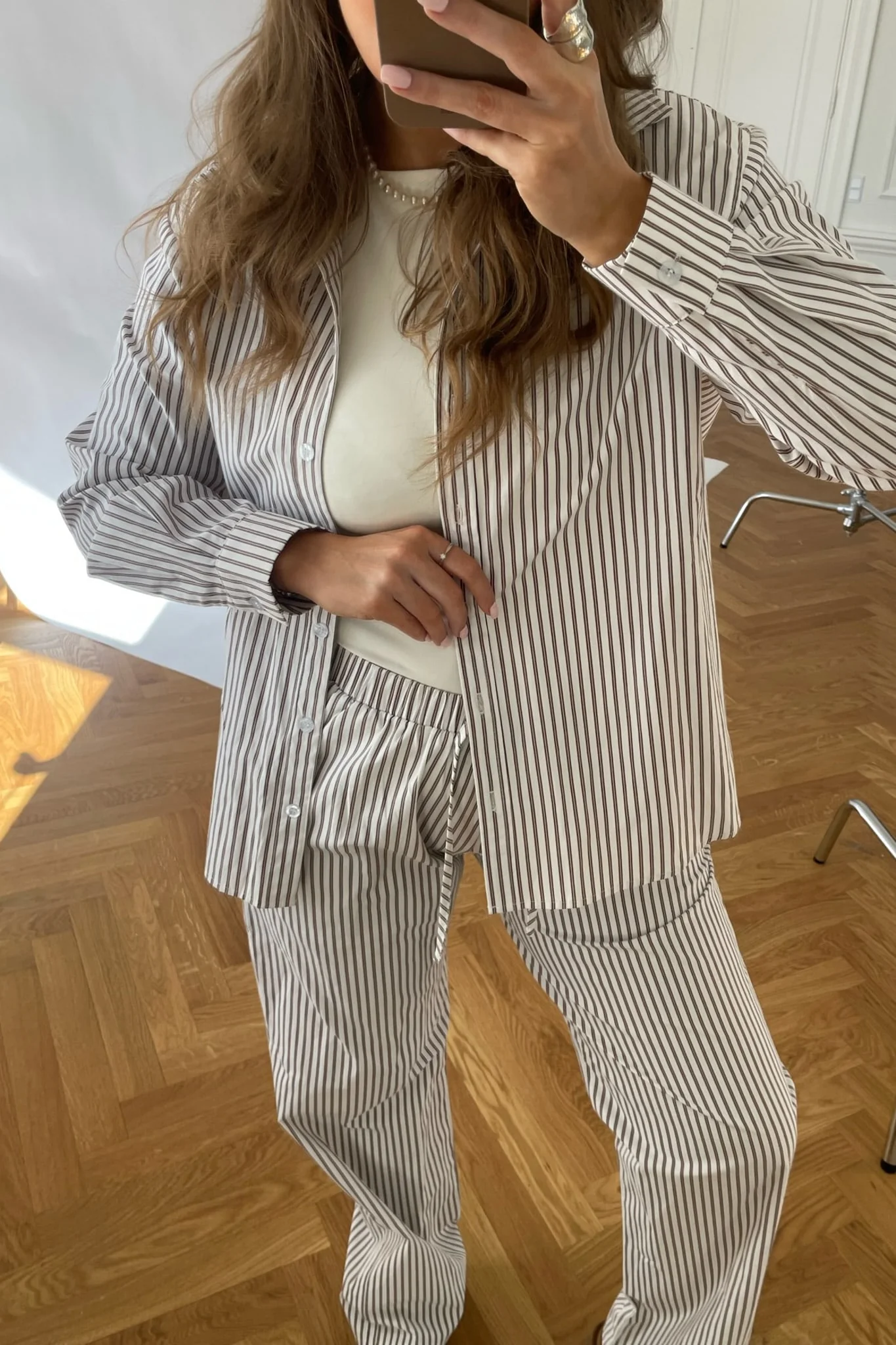 HannahIC Shirt - Brown White Stripes - Image 4