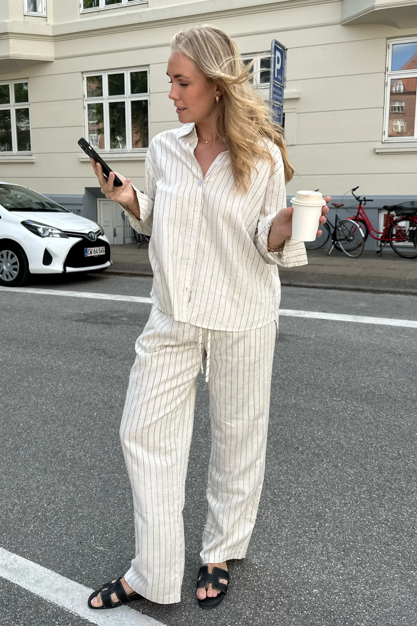 HannahIC Shirt - Beige Linen Pinstripe - Image 4