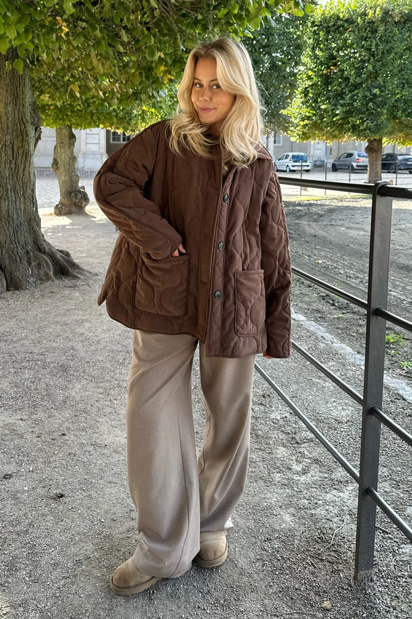 JosieIC Quilted Jacket - Brown Corduroy