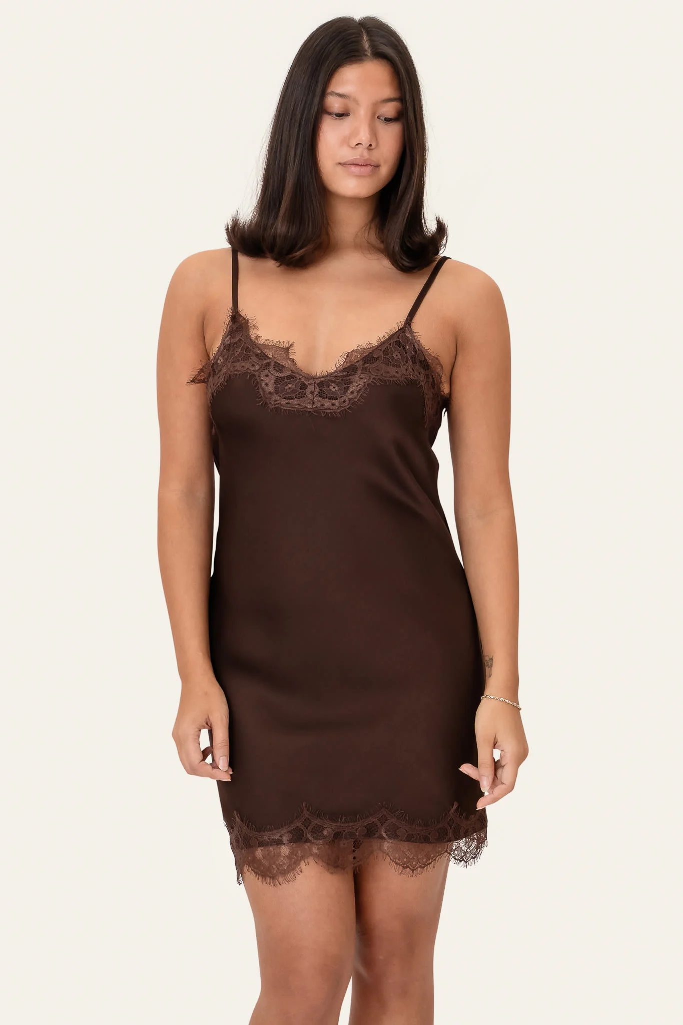 JunoIC Dress - Dark Brown Satin - Image 7