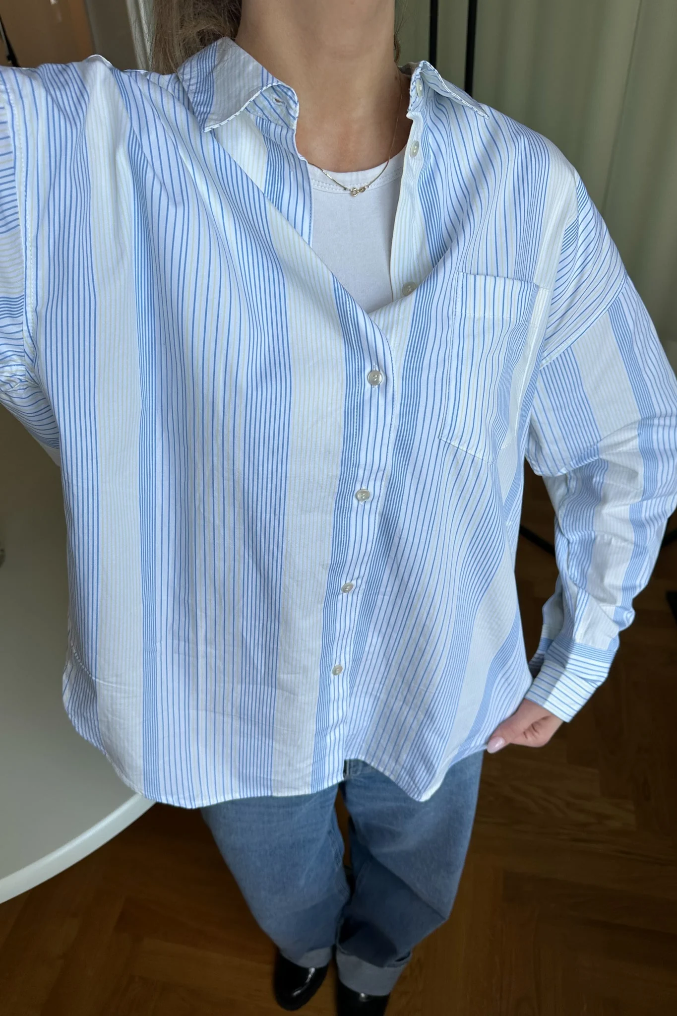 JXJamie LS Relaxed Poplin Shirt - Limeade Multi