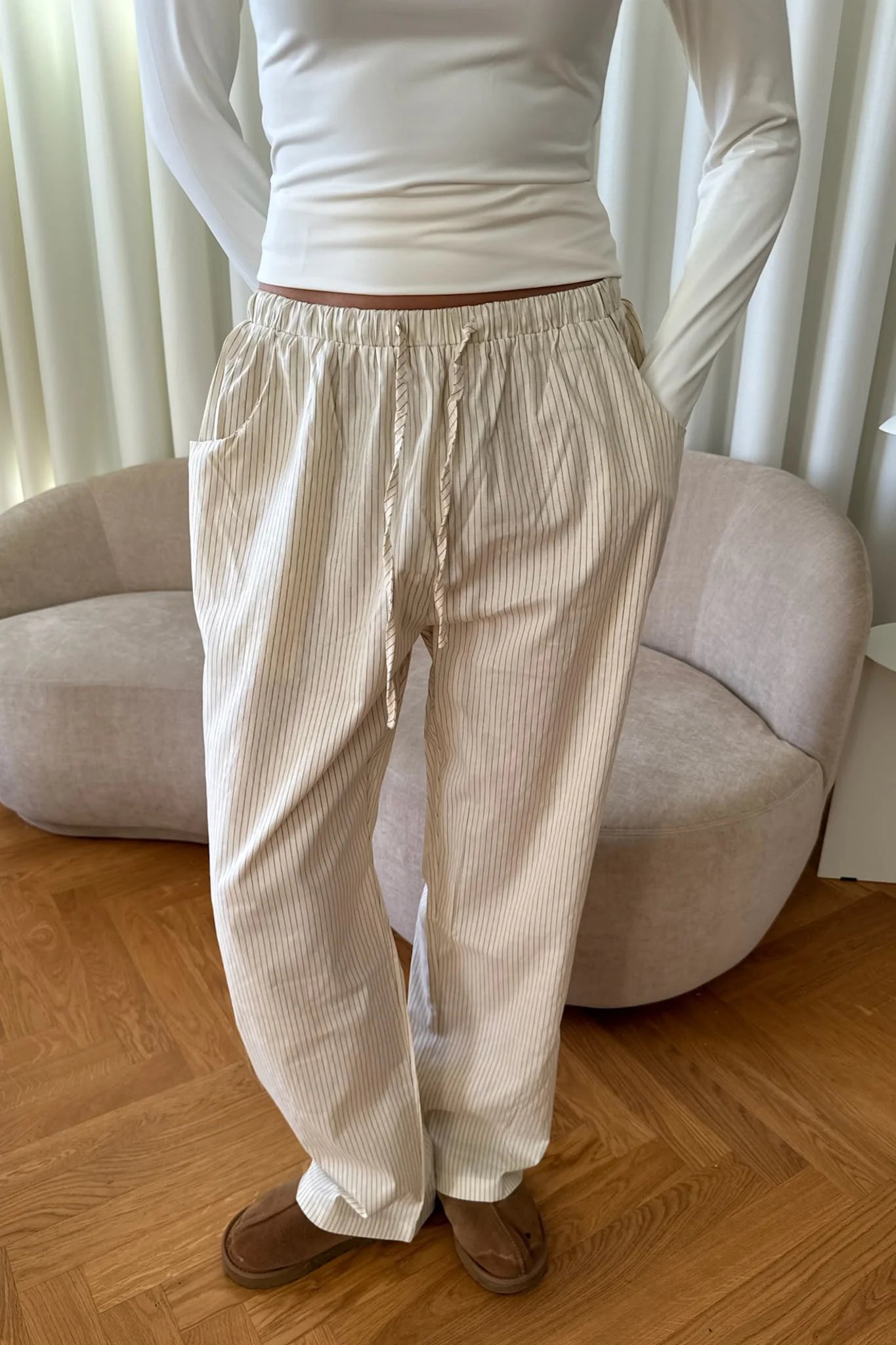 KayaIC Pants - Cream Black Stripe