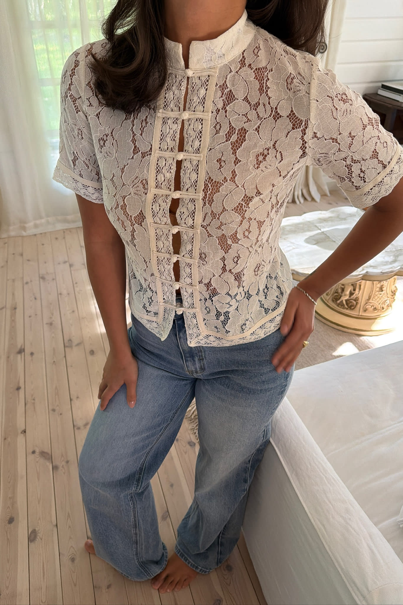 LiljaIC SS Shirt - Off White Lace - Image 10