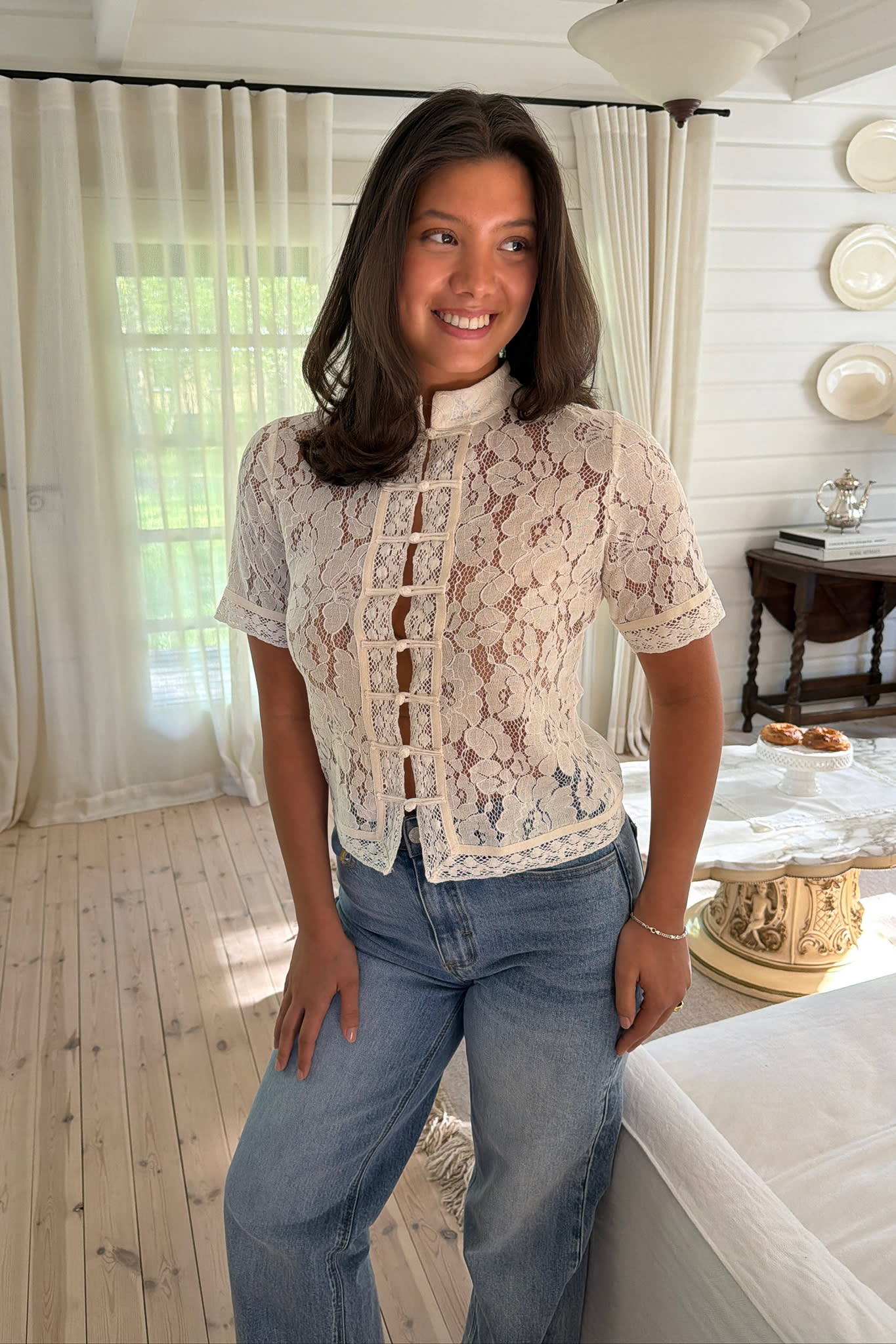 LiljaIC SS Shirt - Off White Lace - Image 2
