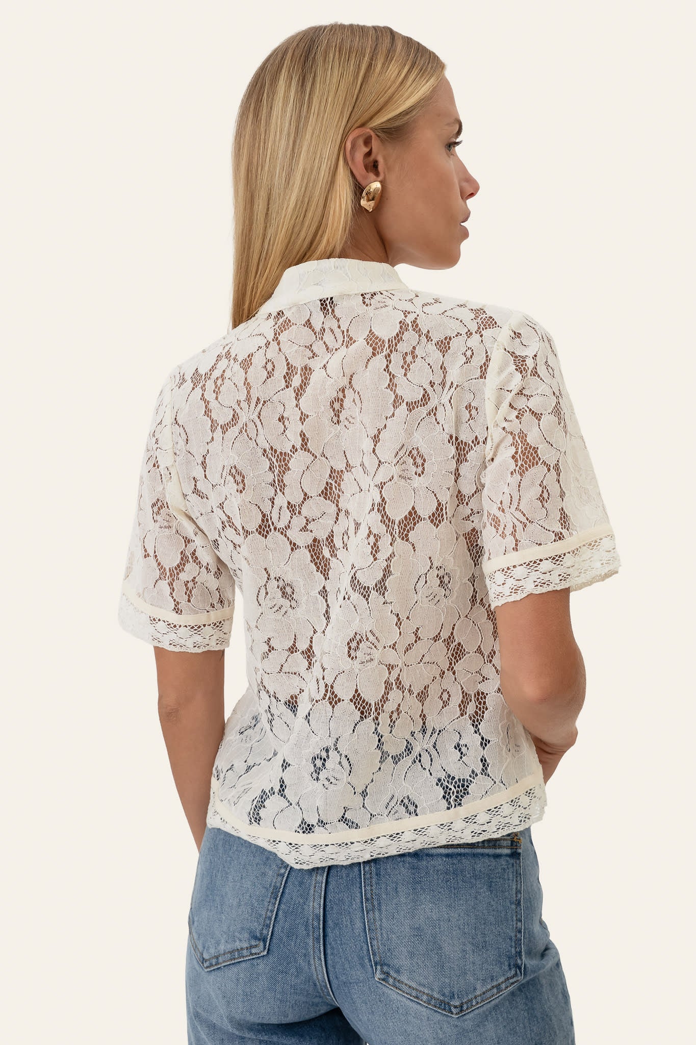 LiljaIC SS Shirt - Off White Lace - Image 4