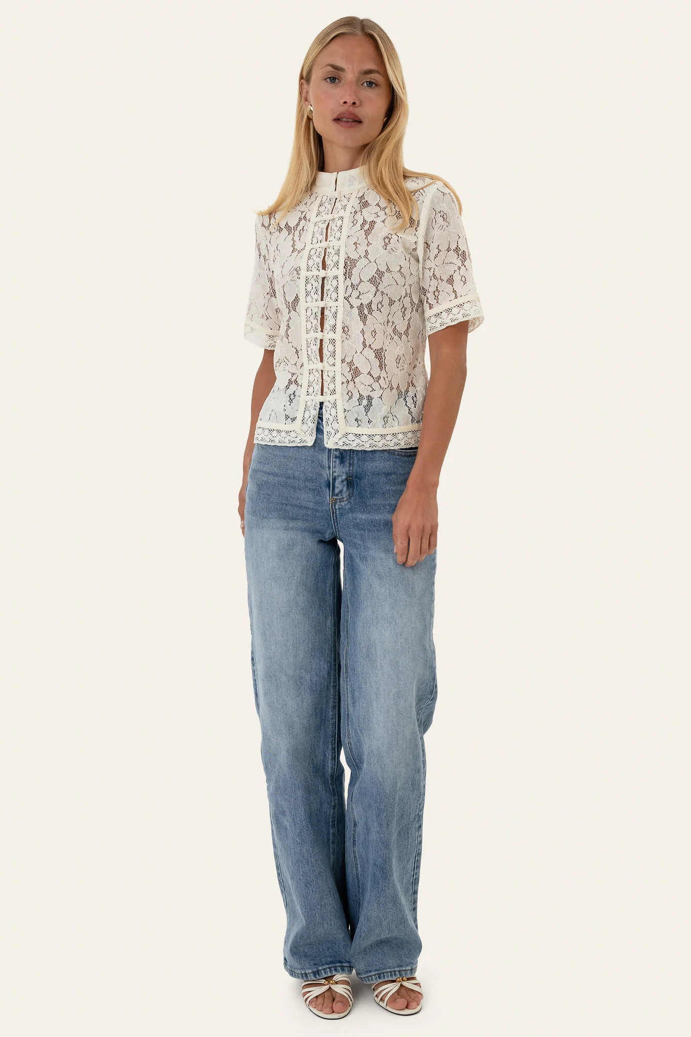 LiljaIC SS Shirt - Off White Lace - Image 6